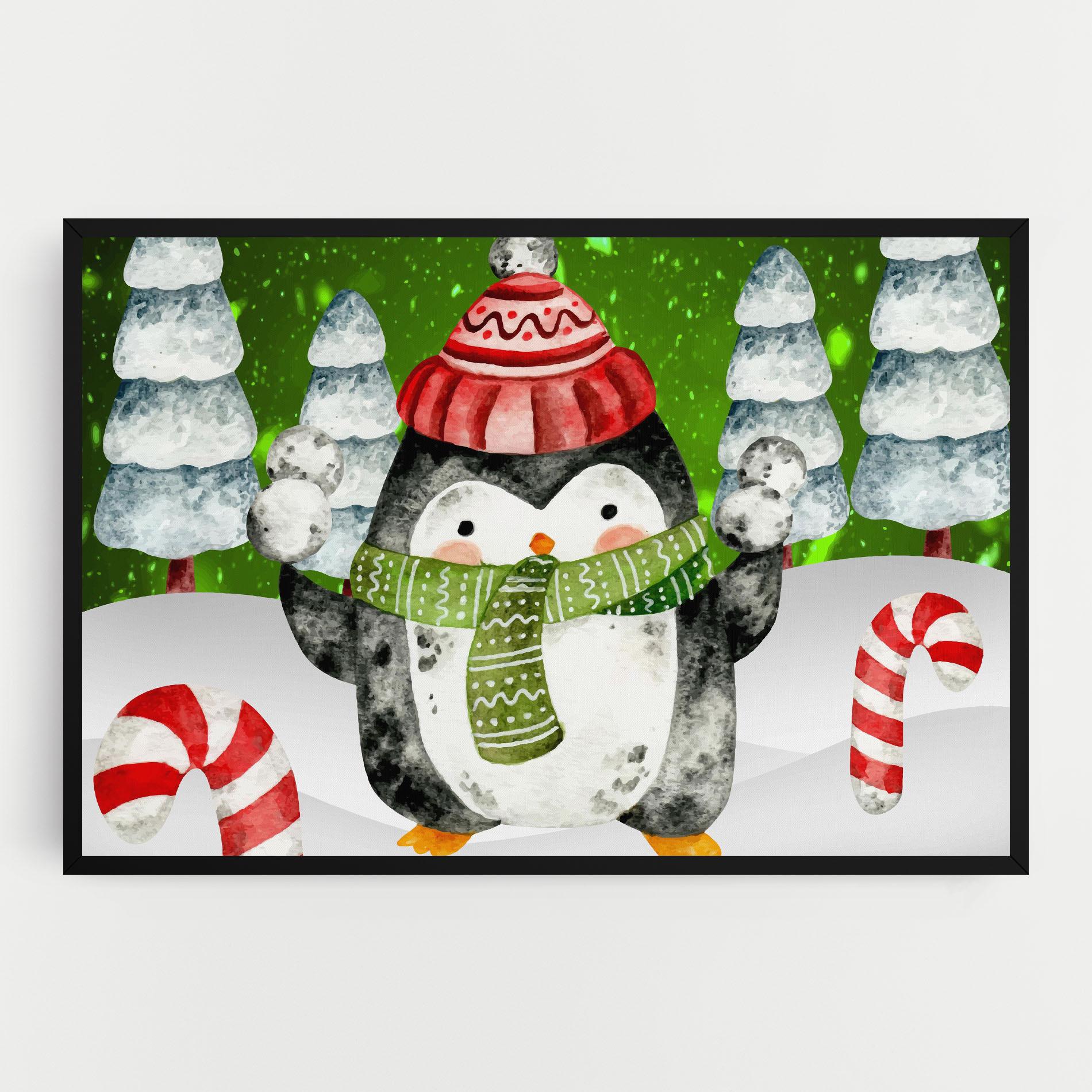 Tablou Canvas Green Pinguin mockup 0