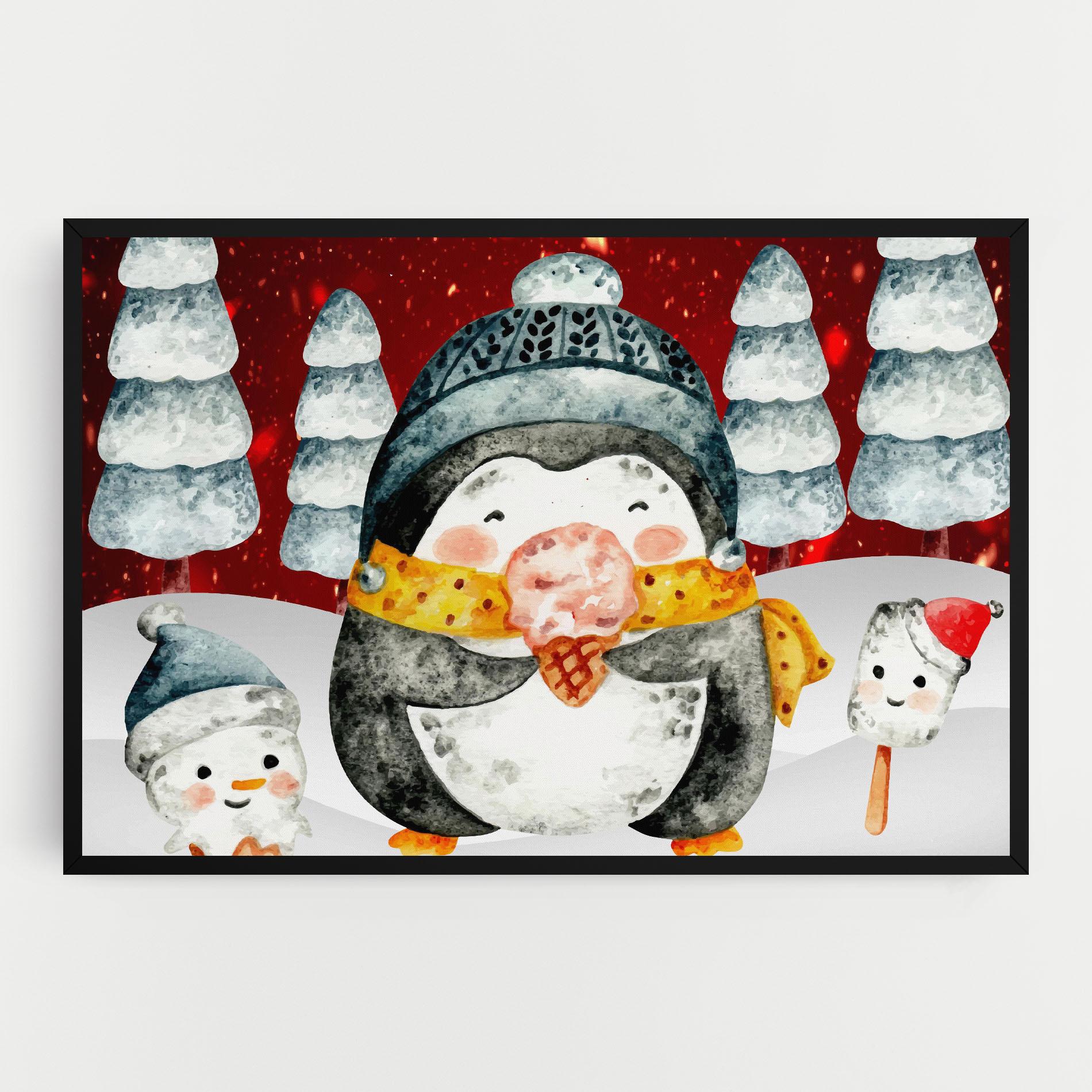 Tablou Canvas Yellow Pinguin mockup 0