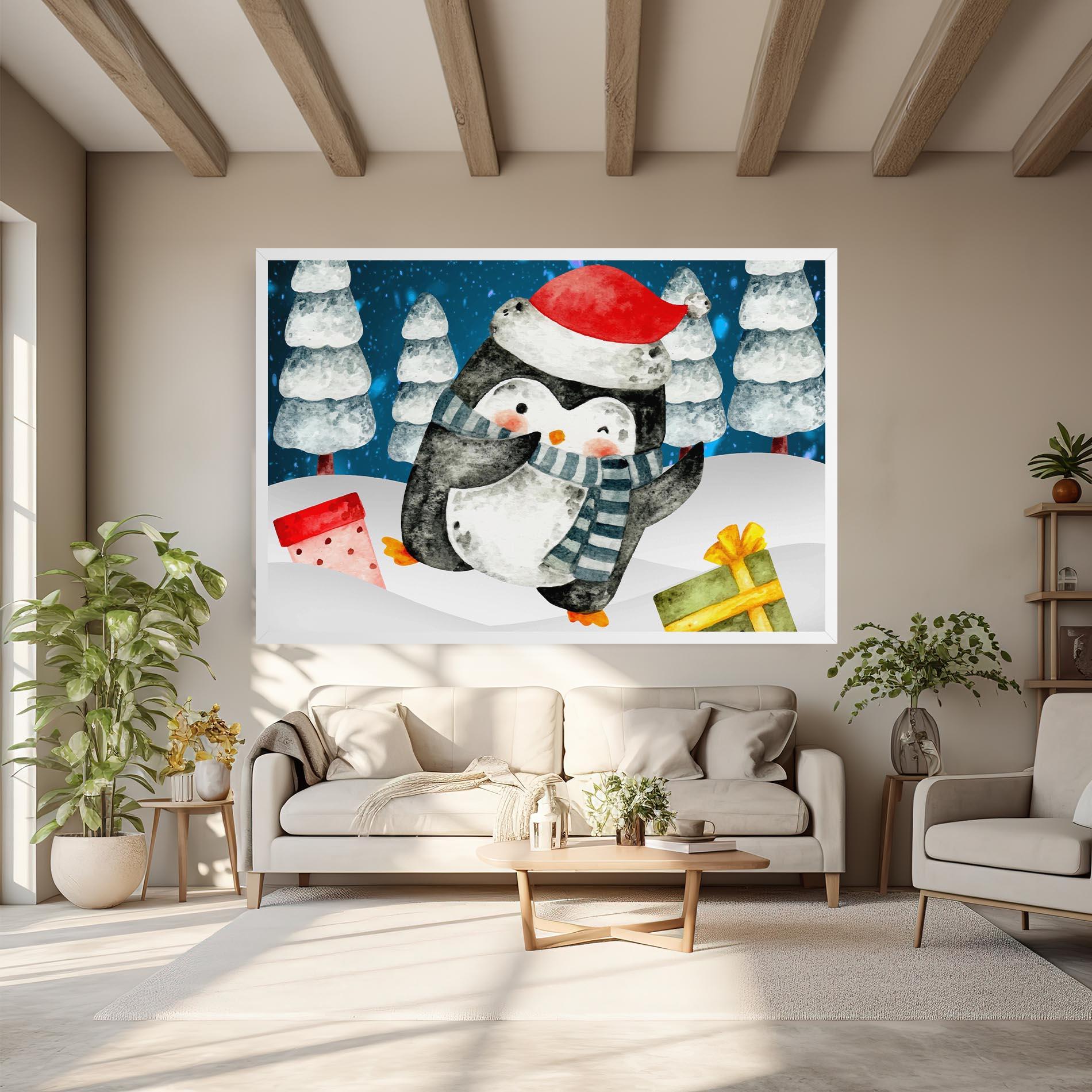 Tablou Canvas Blue Pinguin mockup 6