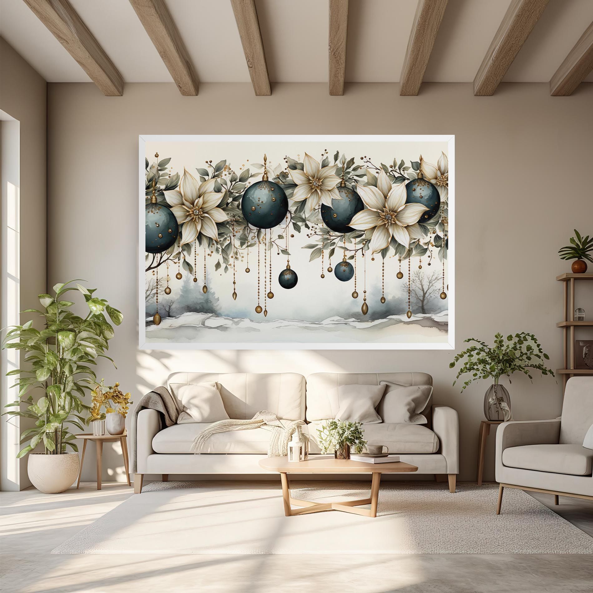 Christmas Flowers Art mockup 6