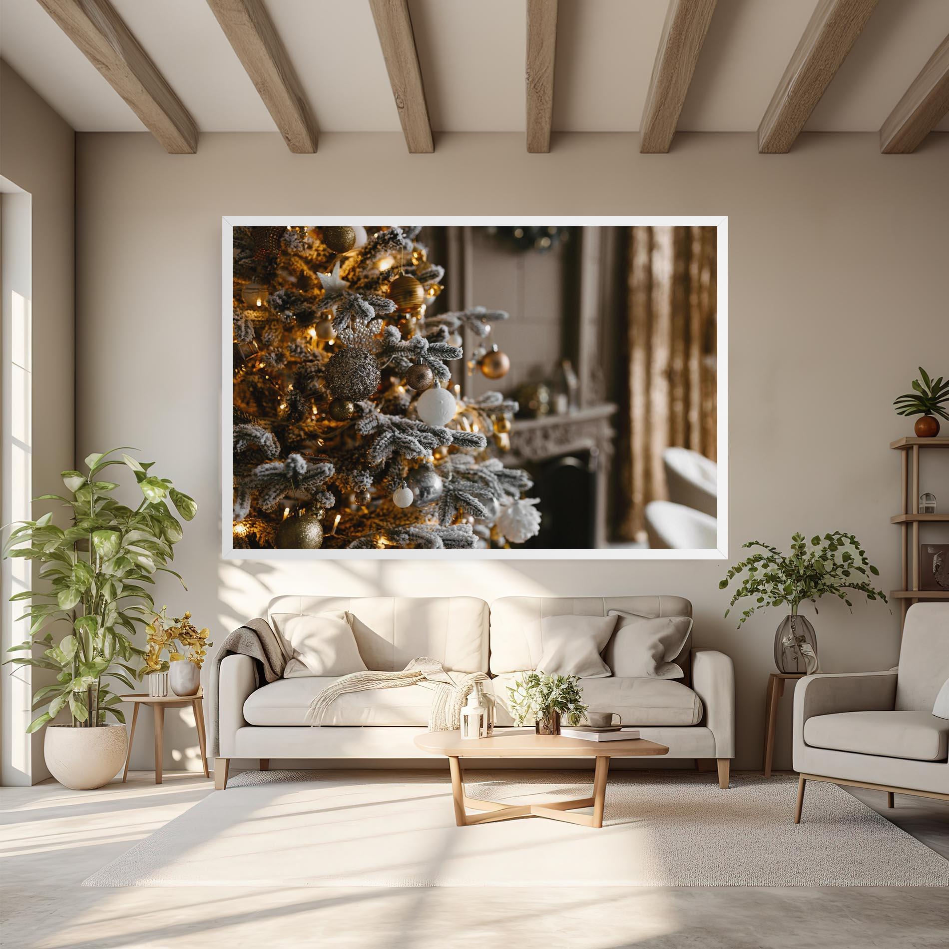 Tablou Canvas Gold Christmas Decorations mockup 6