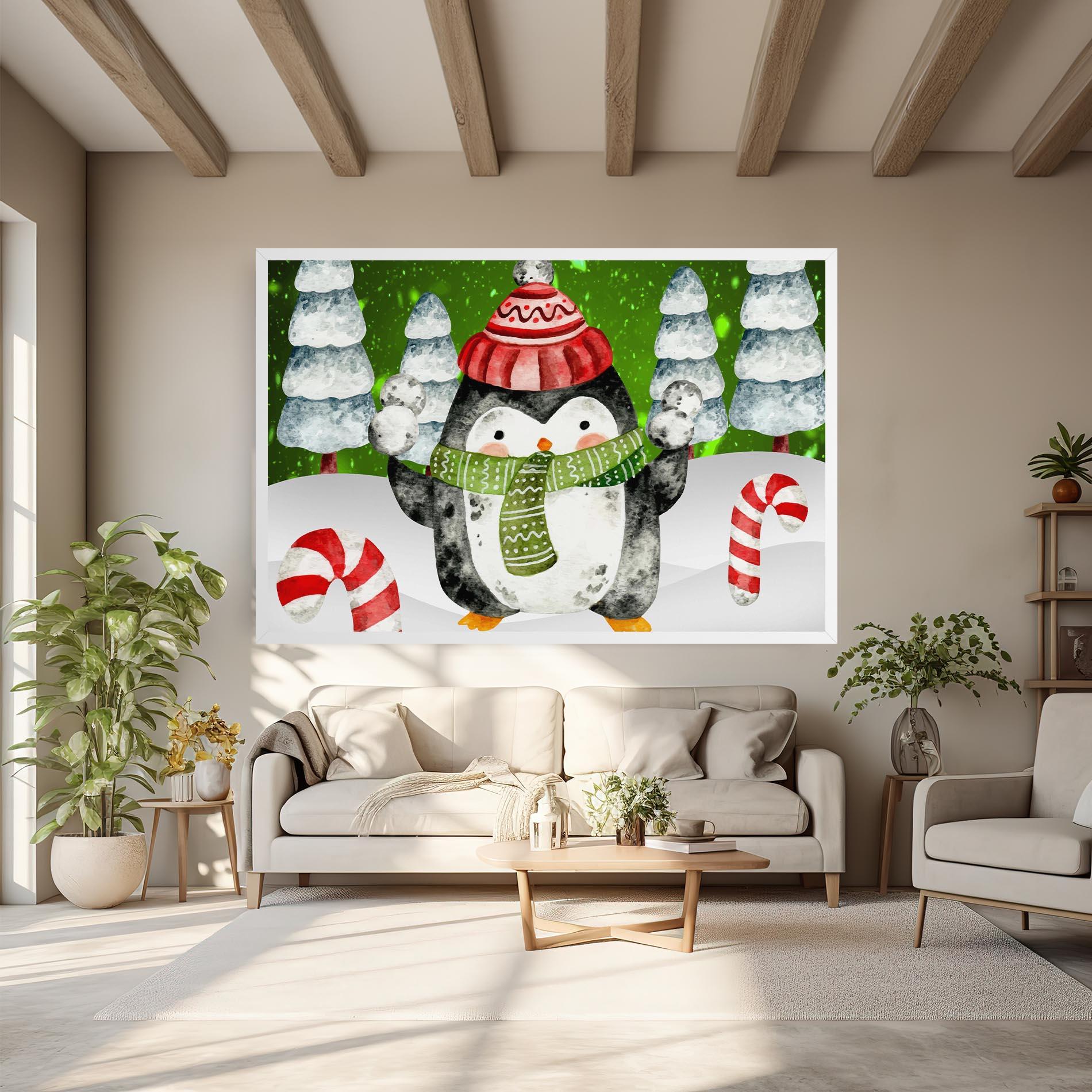 Tablou Canvas Green Pinguin mockup 6