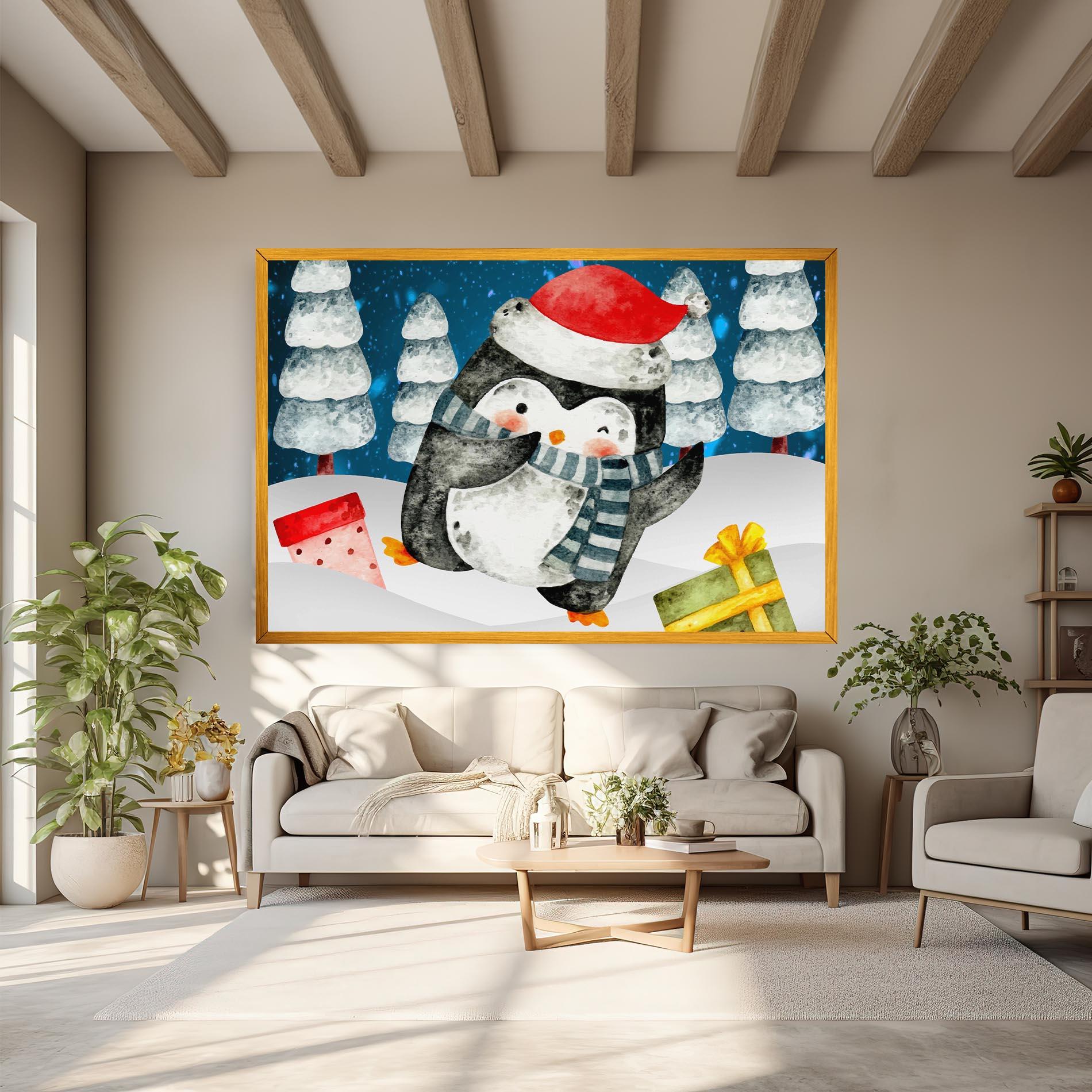 Tablou Canvas Blue Pinguin mockup 6