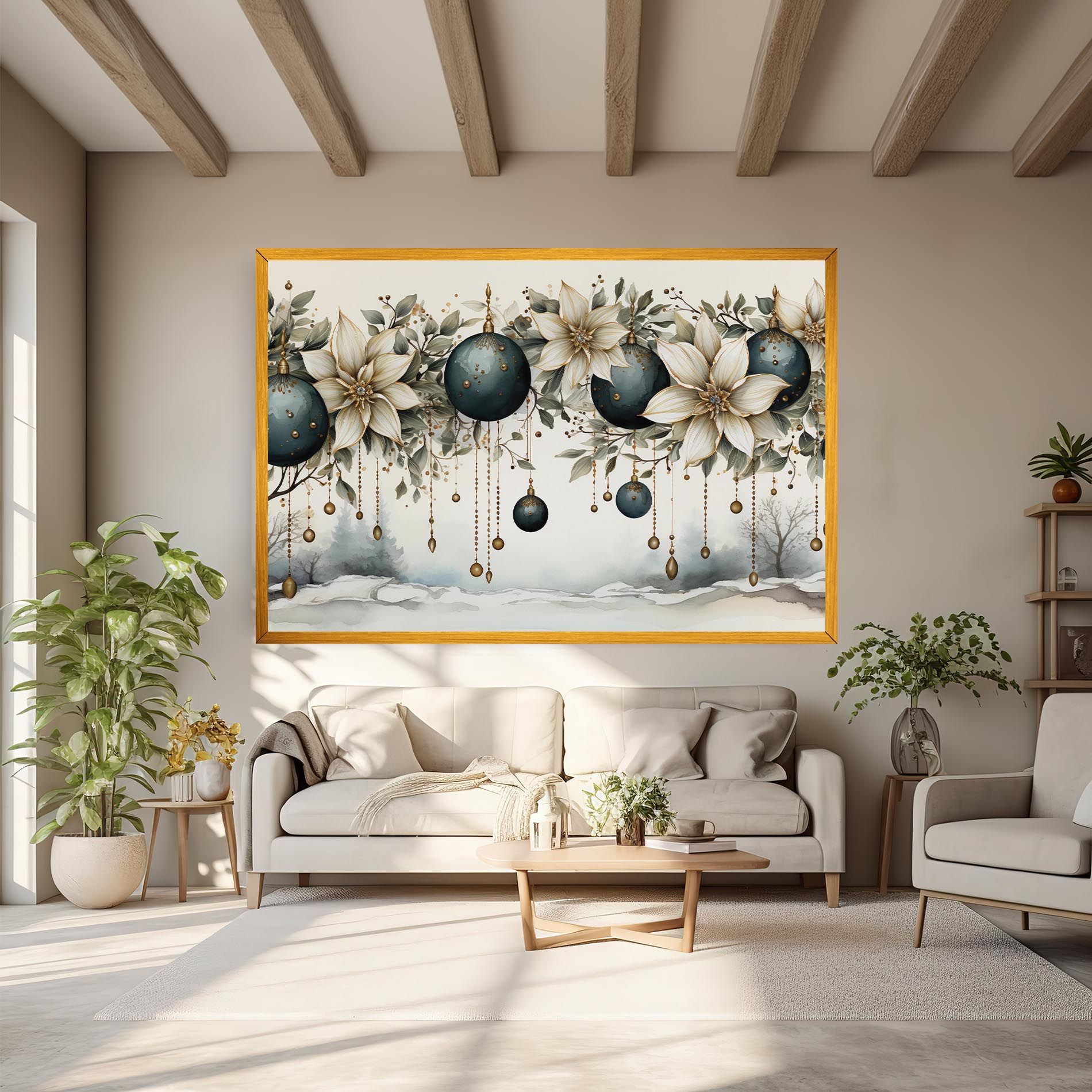 Christmas Flowers Art mockup 6