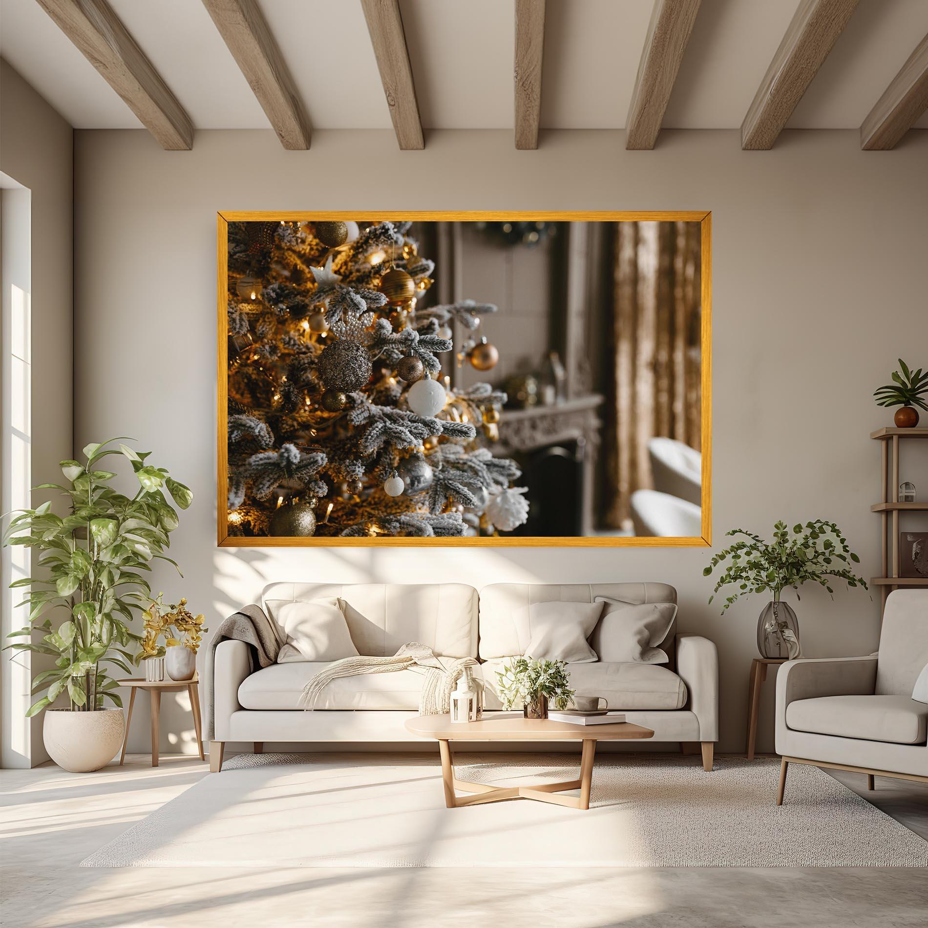 Tablou Canvas Gold Christmas Decorations mockup 6