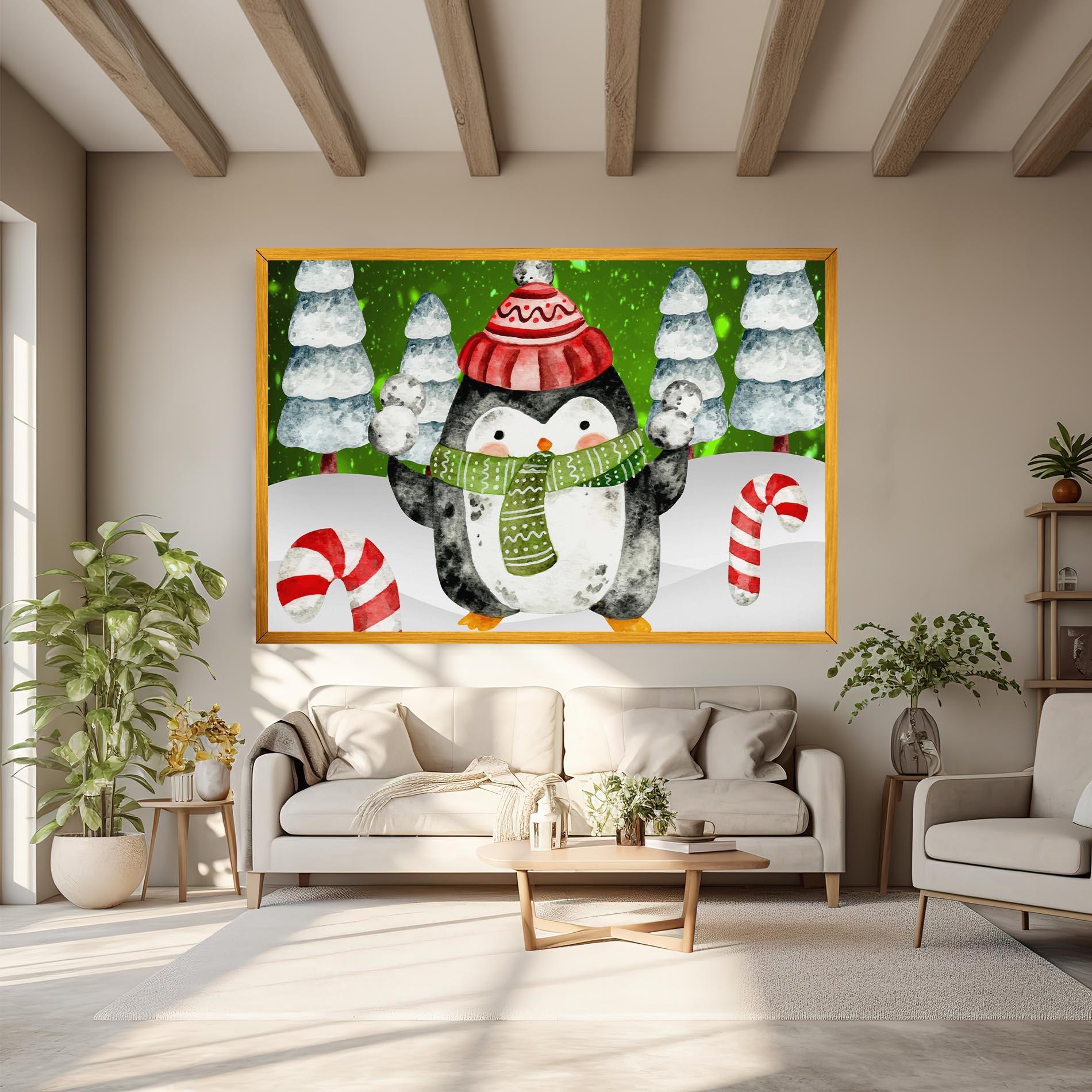 Tablou Canvas Green Pinguin mockup 6