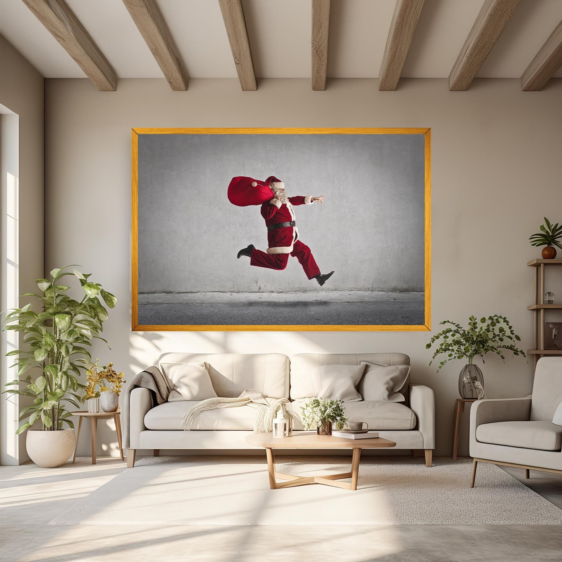 Santa Claus Jumping mockup 6