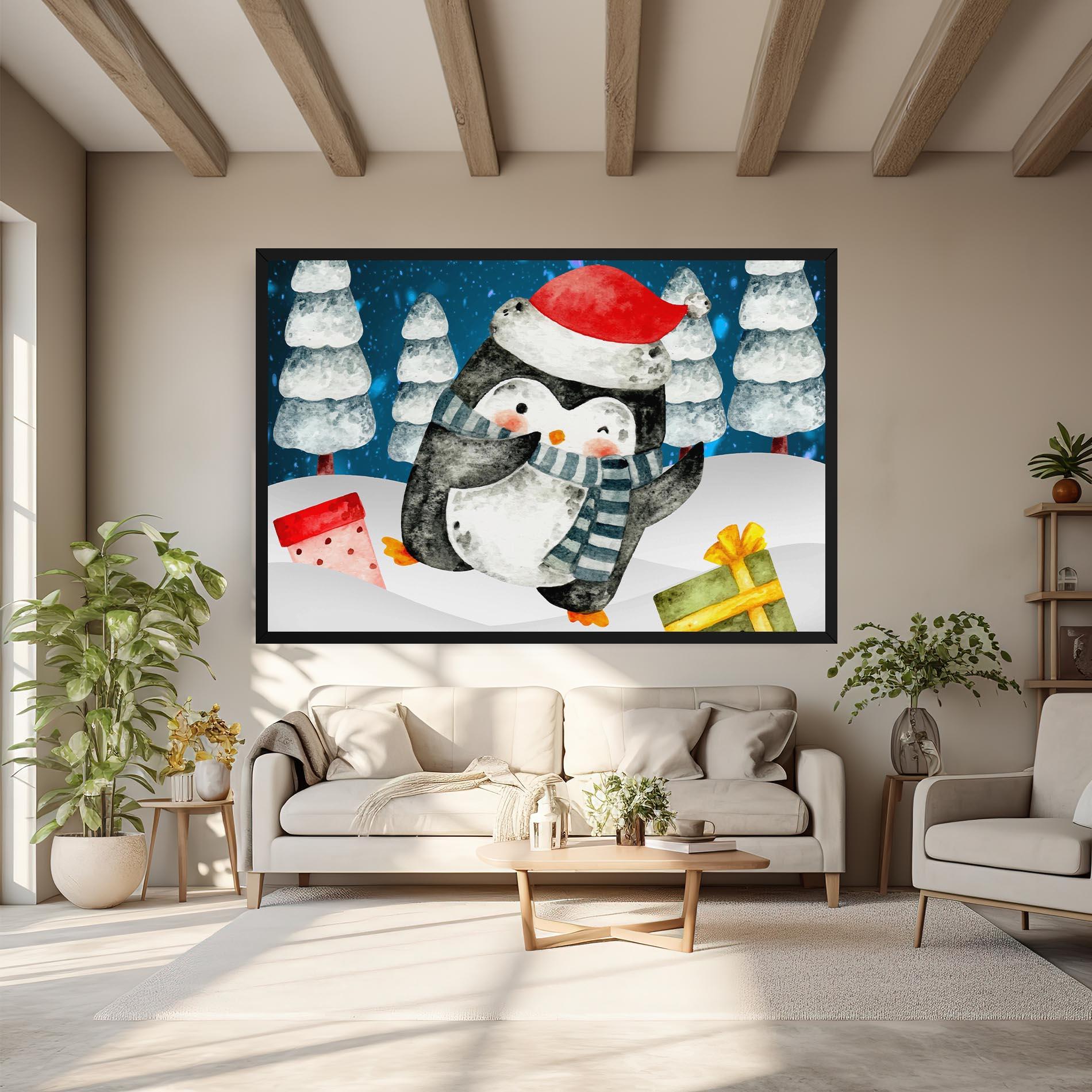 Tablou Canvas Blue Pinguin mockup 6