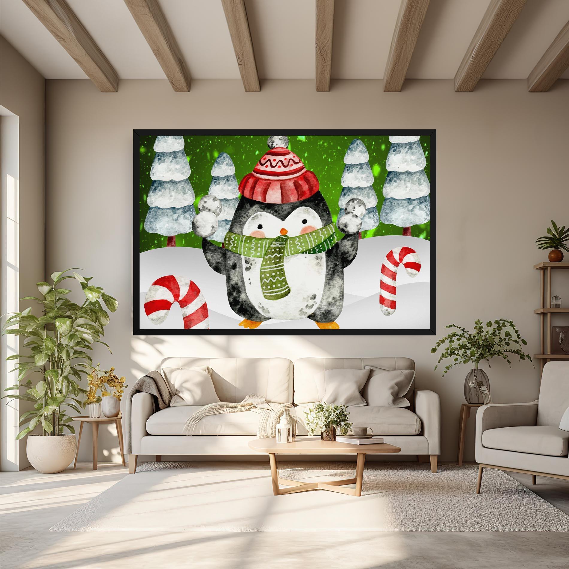 Tablou Canvas Green Pinguin mockup 6