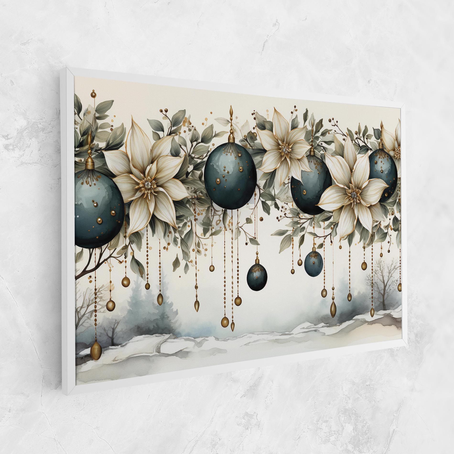 Christmas Flowers Art mockup 1
