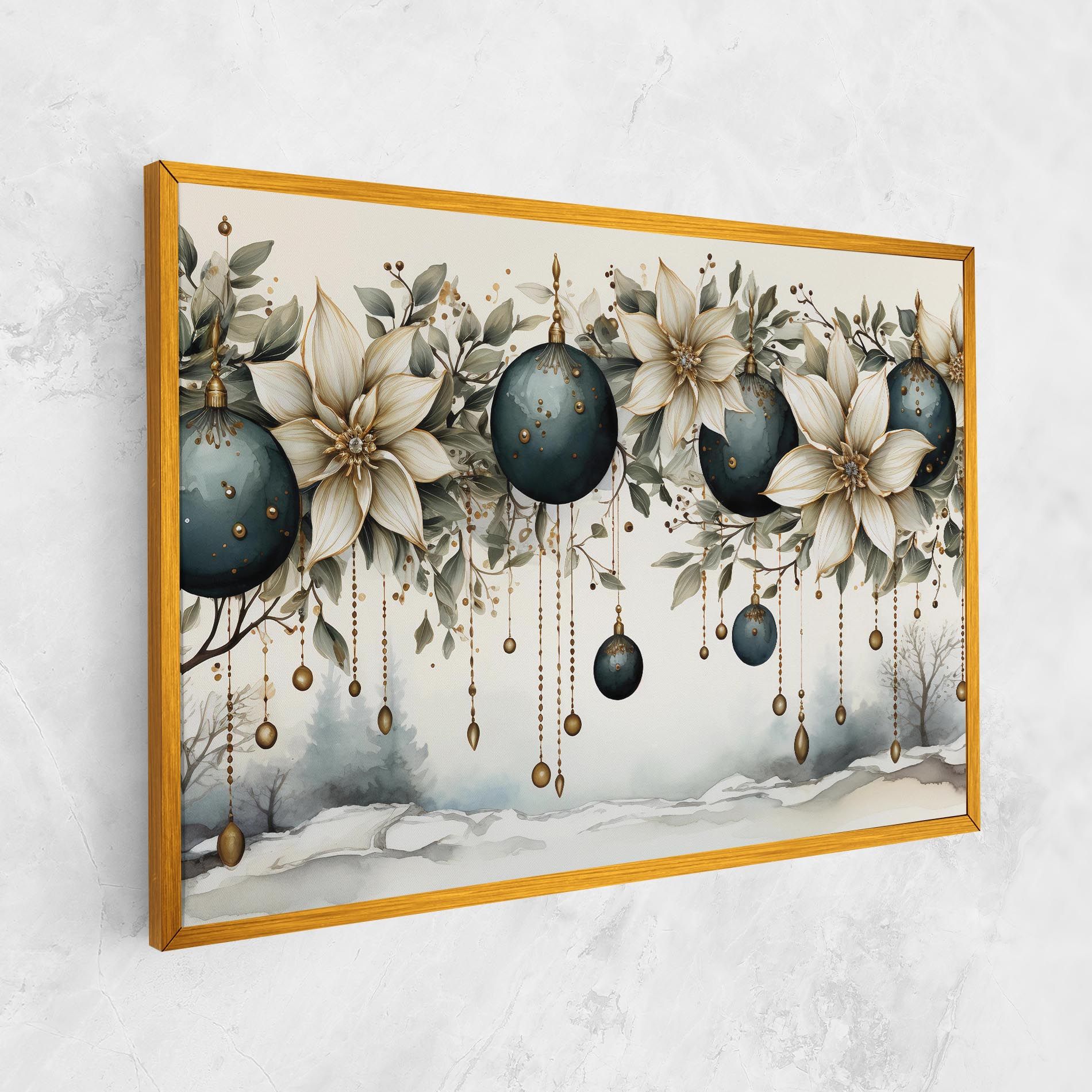 Christmas Flowers Art mockup 1