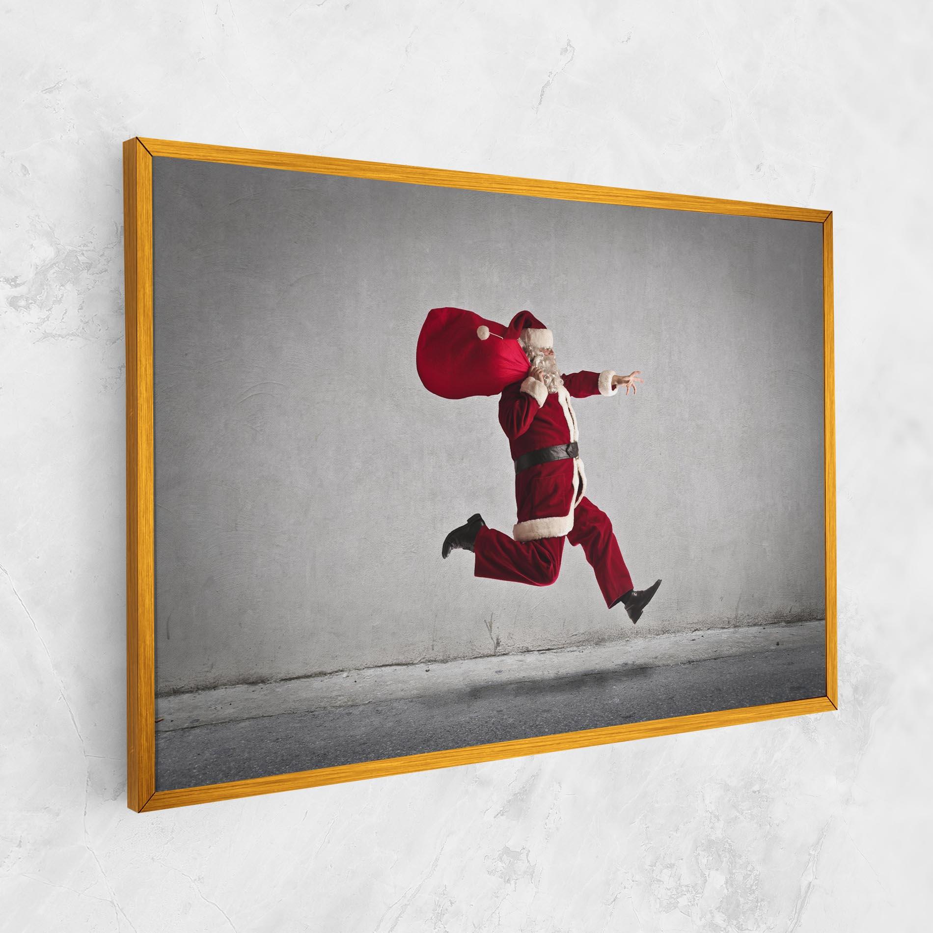Tablou Canvas Santa Claus Jumping mockup 1