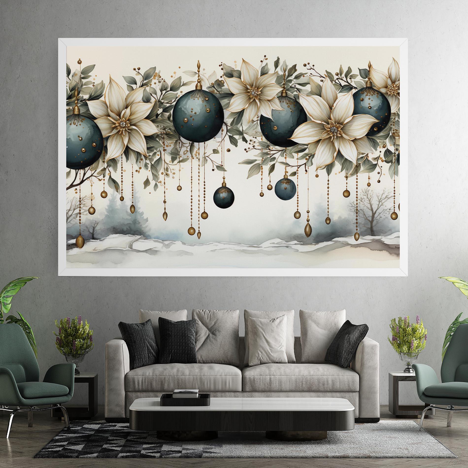 Tablou Canvas Christmas Flowers Art mockup 7