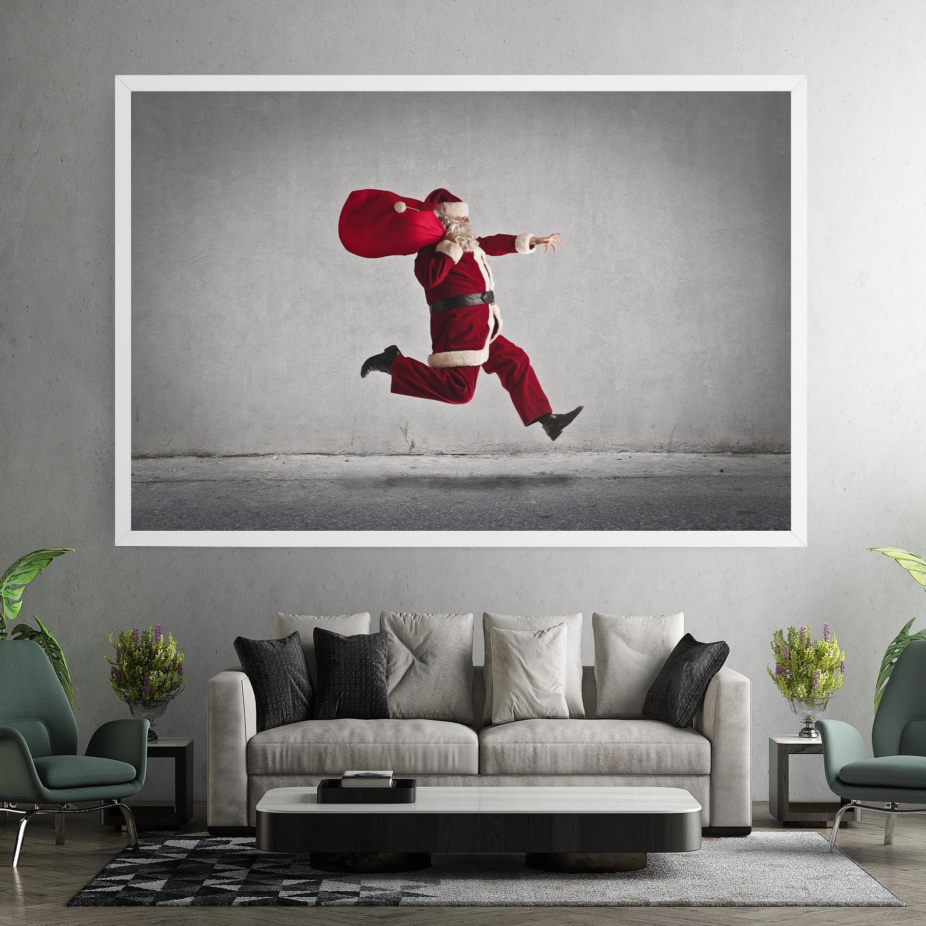 Tablou Canvas Santa Claus Jumping mockup 7