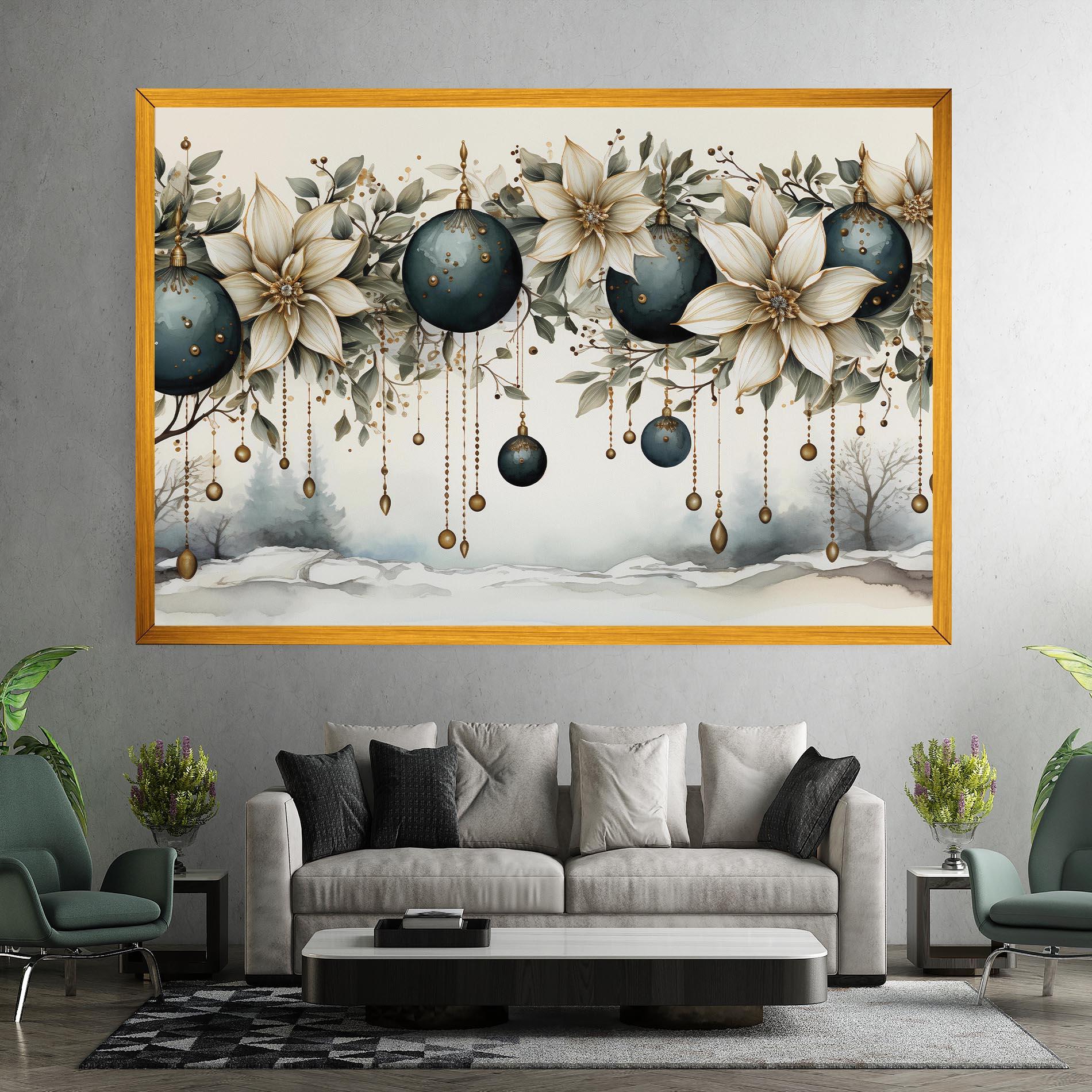 Tablou Canvas Christmas Flowers Art mockup 7