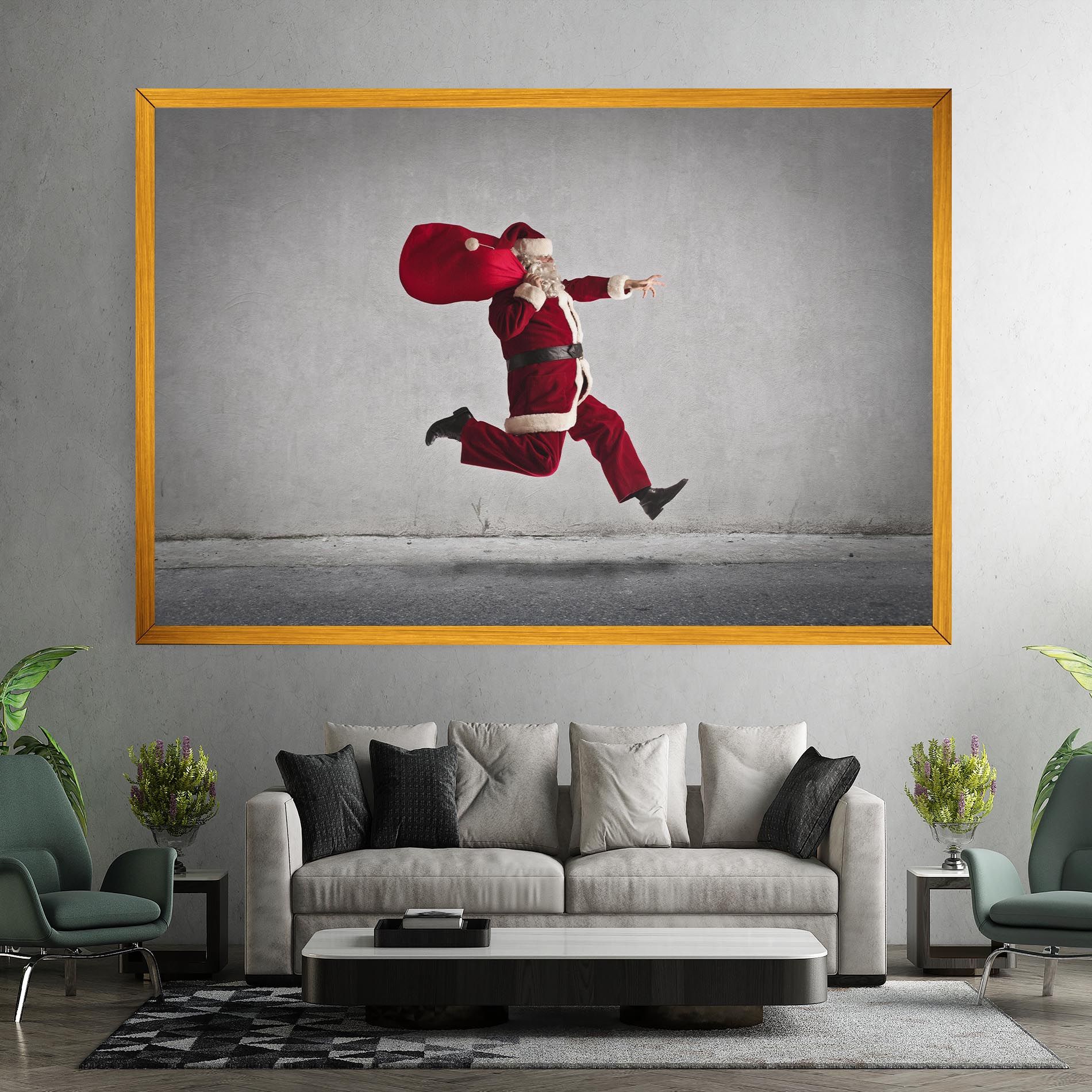 Santa Claus Jumping mockup 7