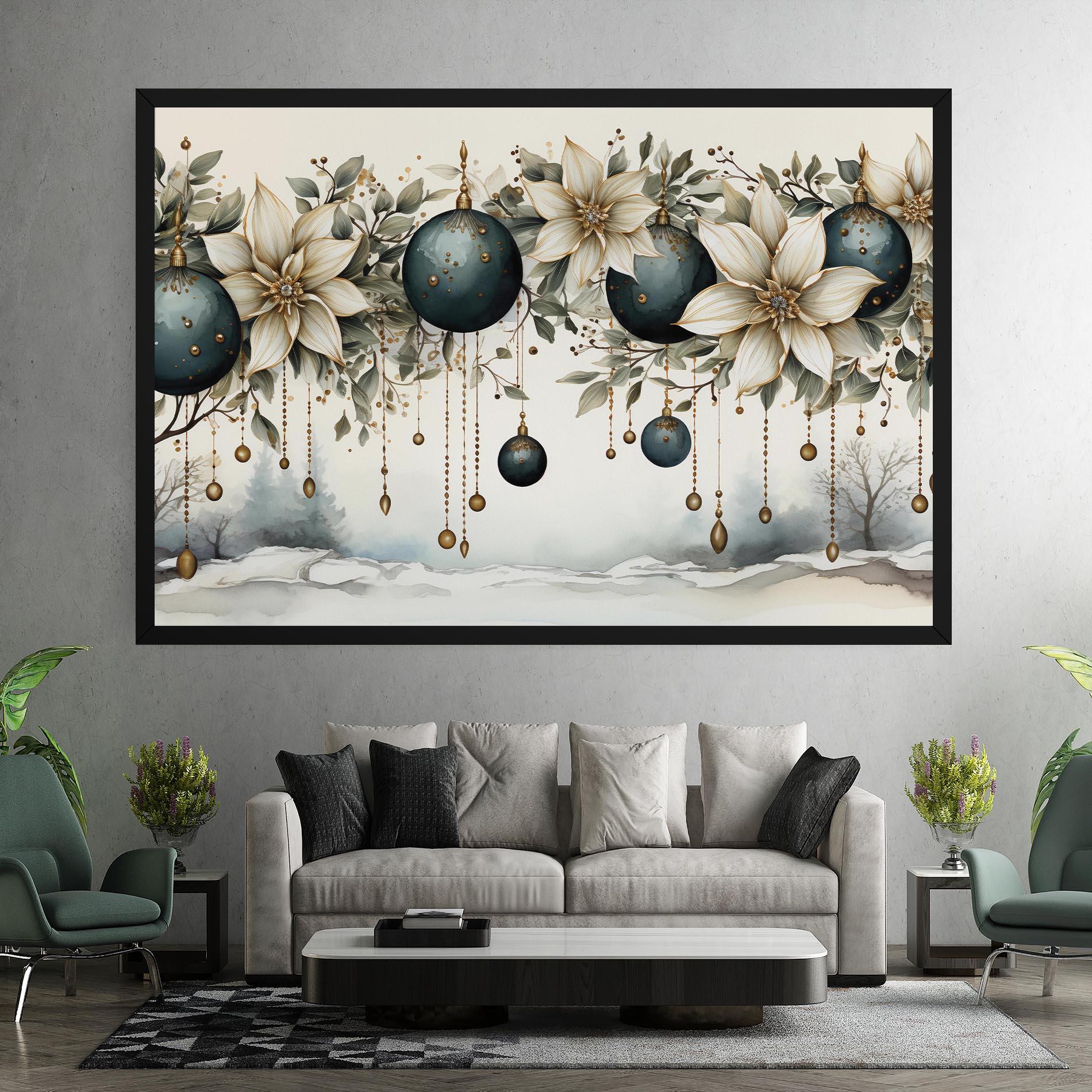 Tablou Canvas Christmas Flowers Art mockup 7