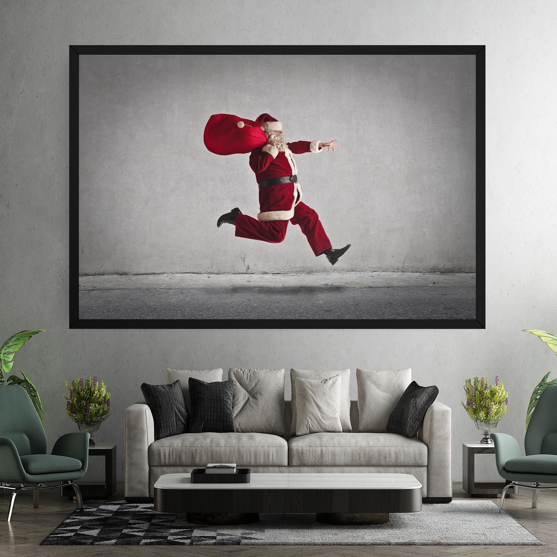 Tablou Canvas Santa Claus Jumping mockup 7