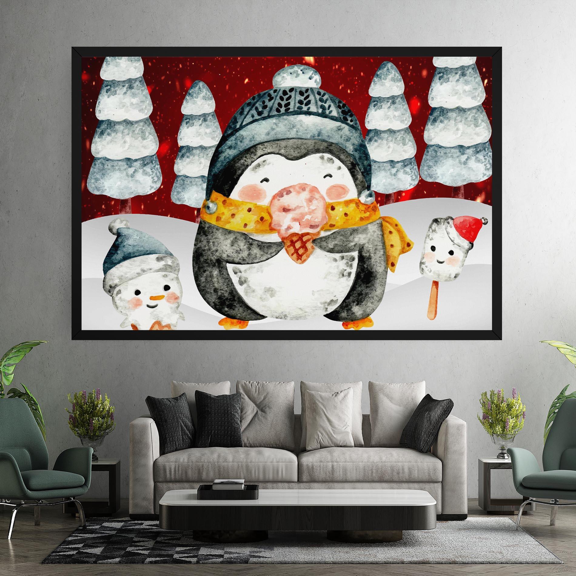 Tablou Canvas Yellow Pinguin mockup 7