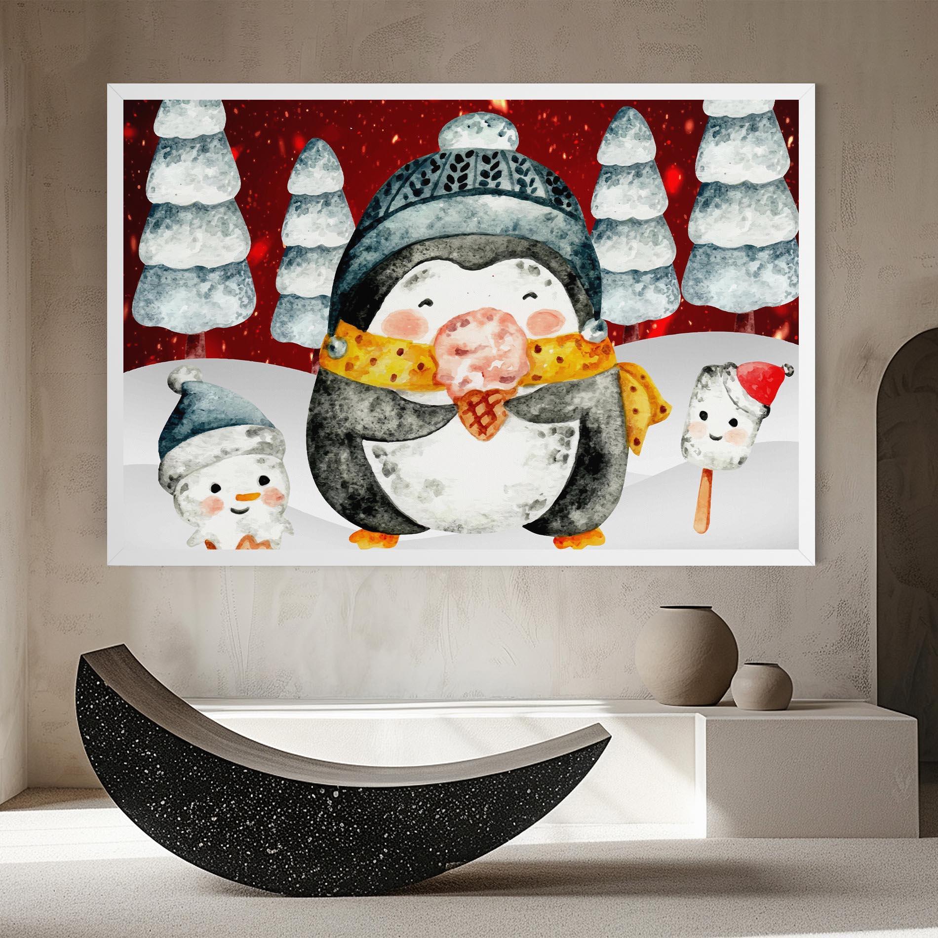 Tablou Canvas Yellow Pinguin mockup 8