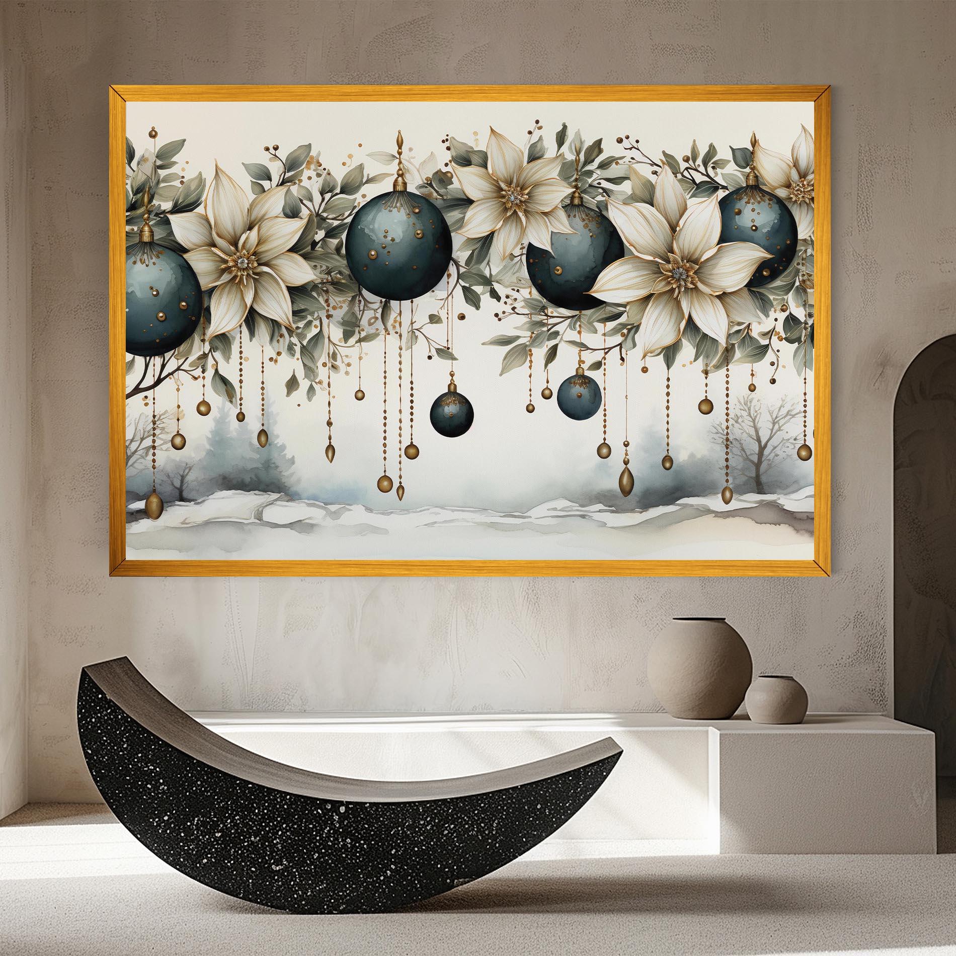 Tablou Canvas Christmas Flowers Art mockup 8