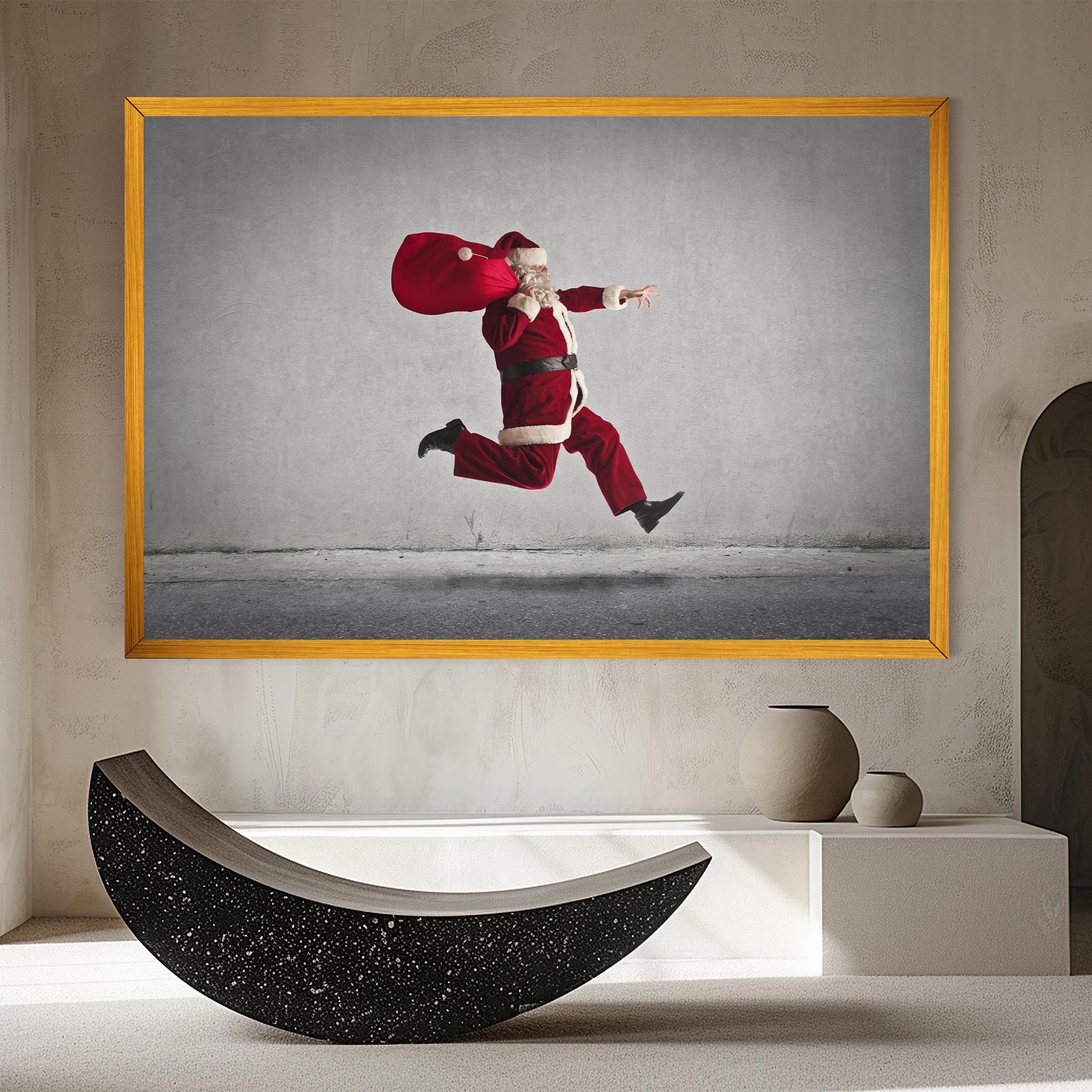 Santa Claus Jumping mockup 8