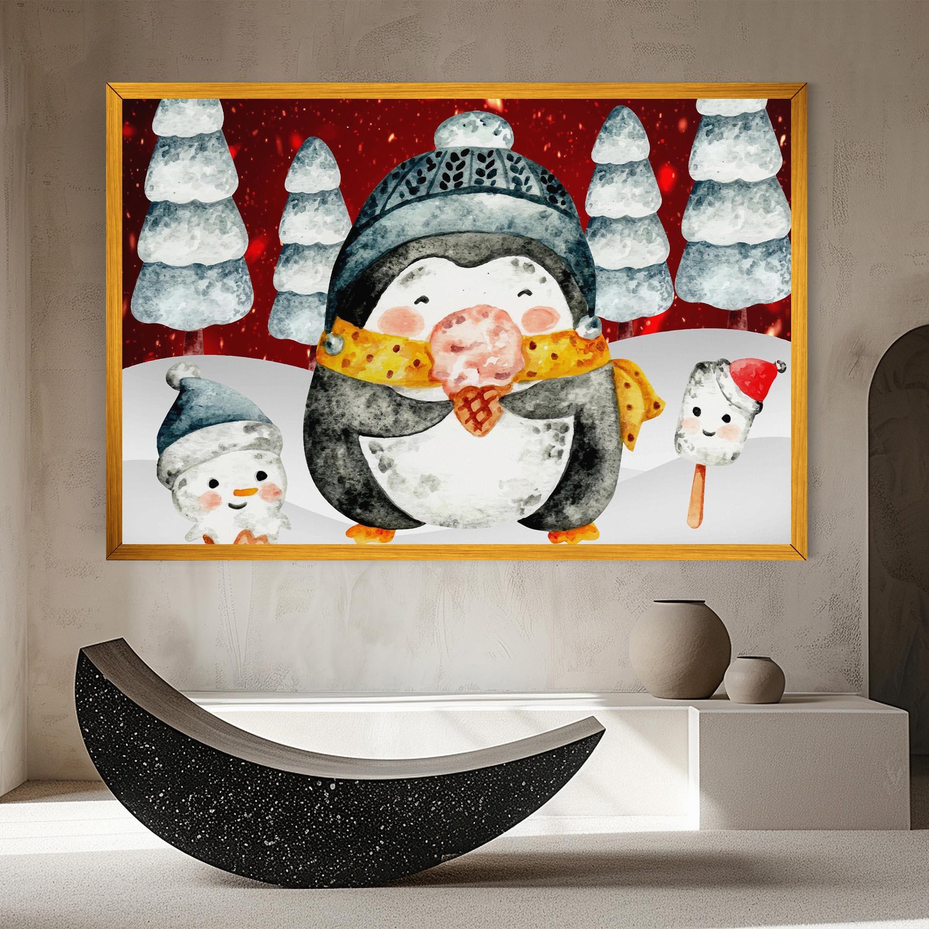 Tablou Canvas Yellow Pinguin mockup 8