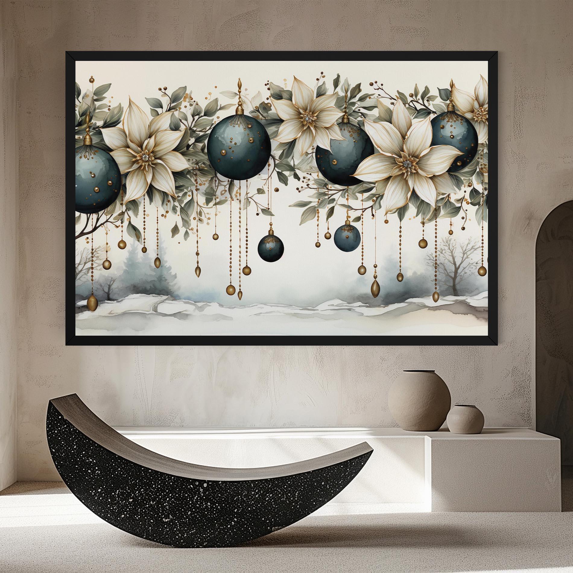 Tablou Canvas Christmas Flowers Art mockup 8