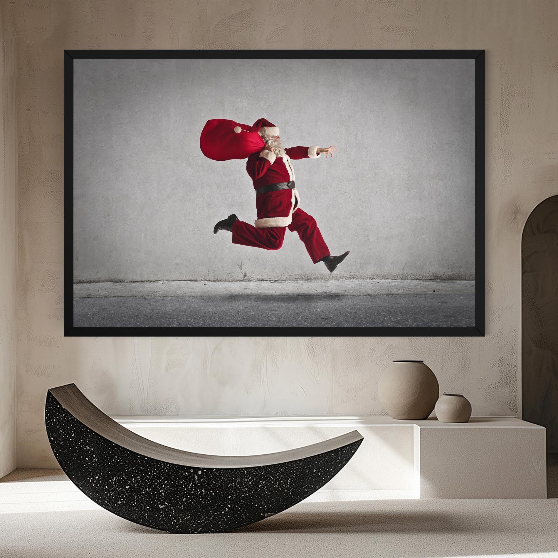 Tablou Canvas Santa Claus Jumping mockup 8