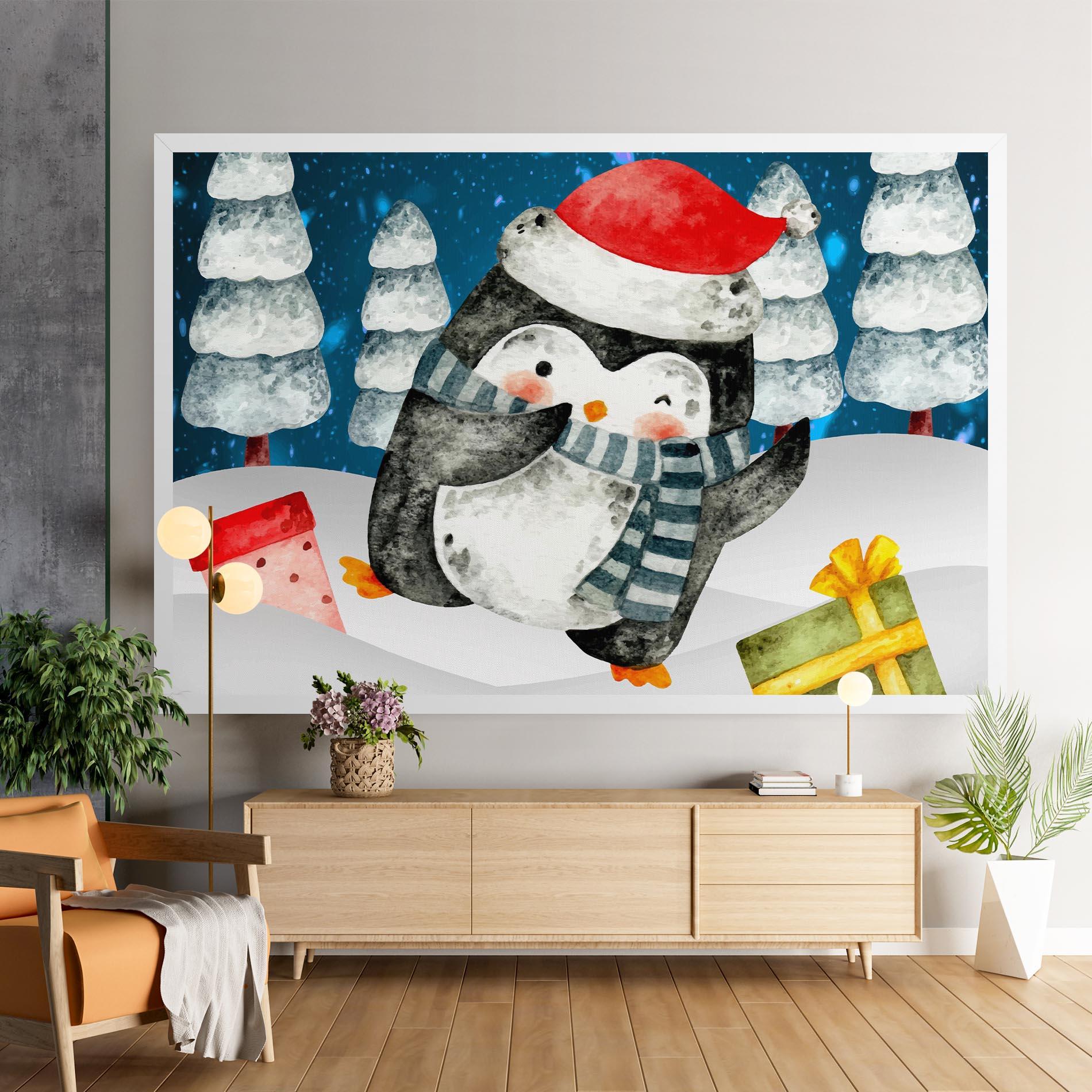 Tablou Canvas Blue Pinguin mockup 9