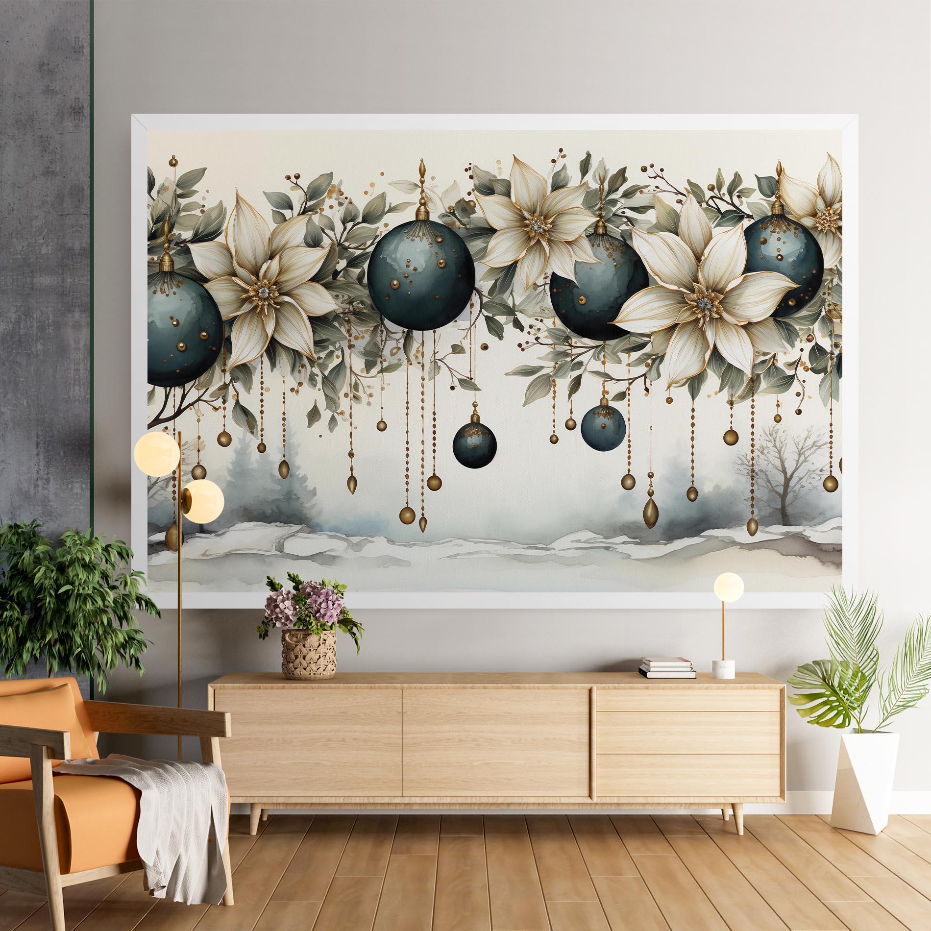 Tablou Canvas Christmas Flowers Art mockup 9