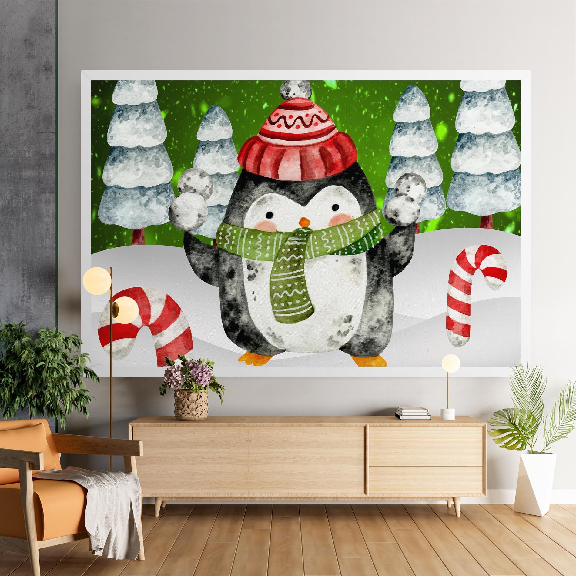 Tablou Canvas Green Pinguin mockup 9