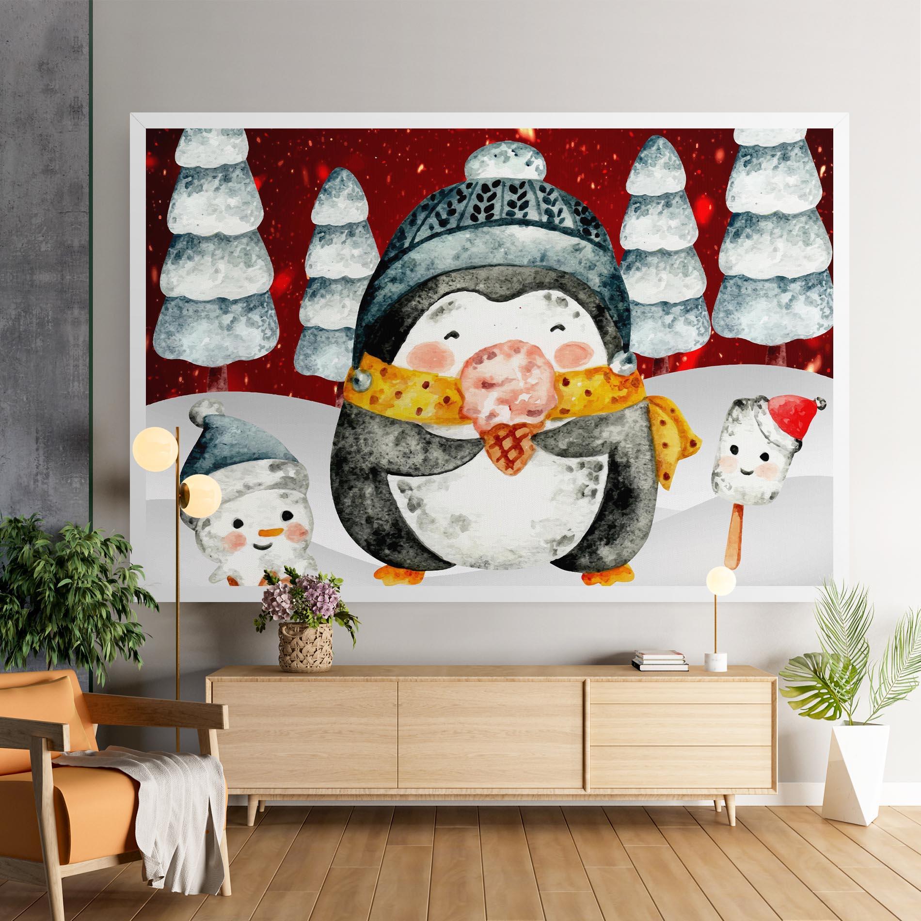 Tablou Canvas Yellow Pinguin mockup 9