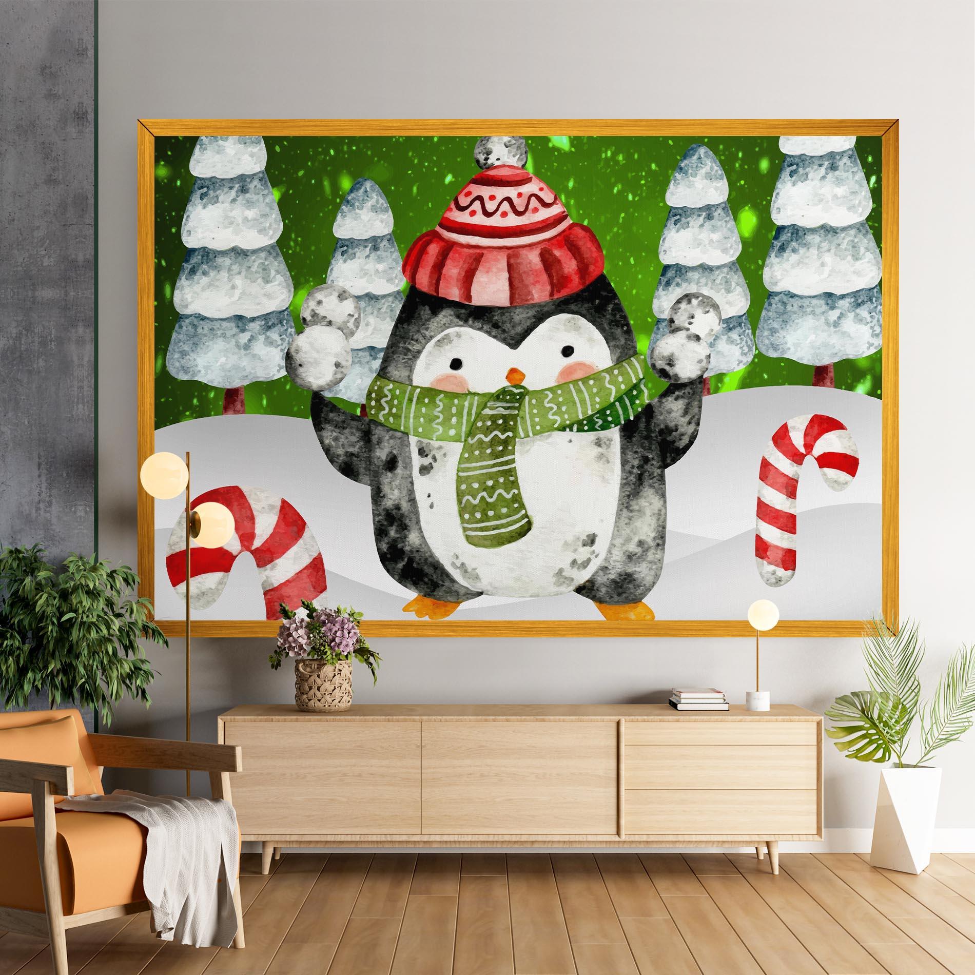 Tablou Canvas Green Pinguin mockup 9