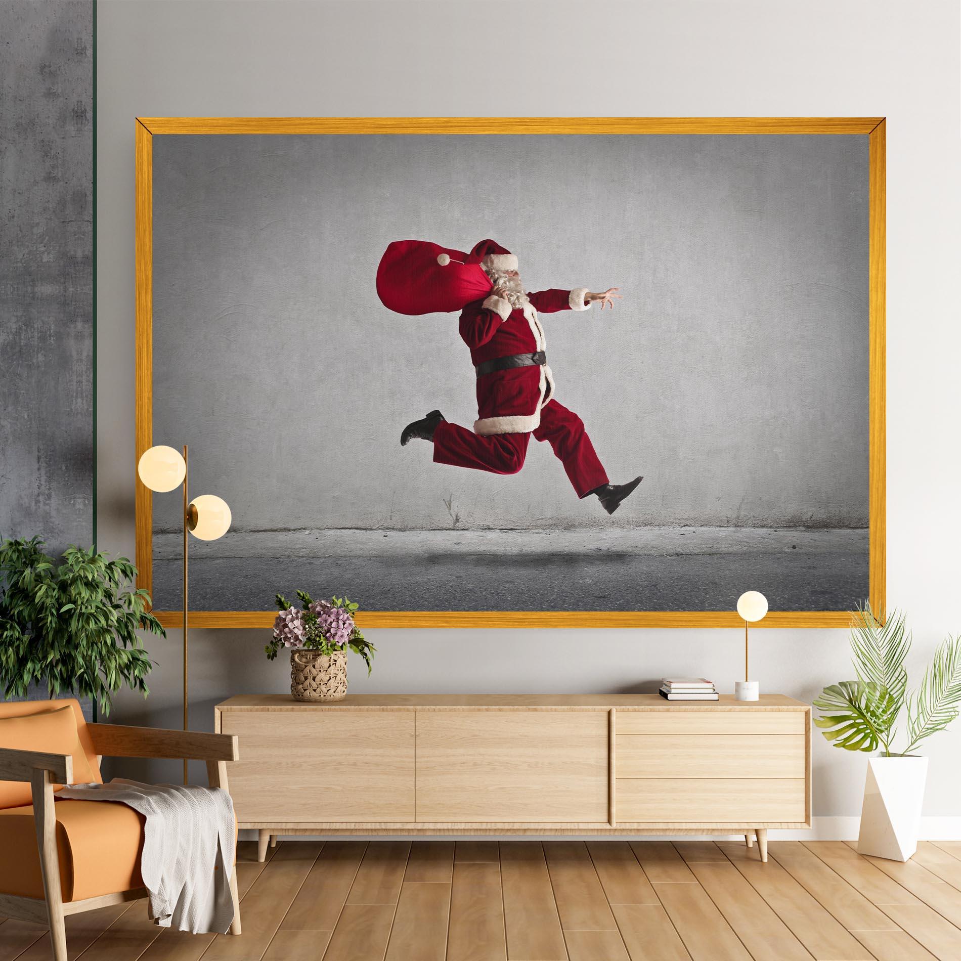 Tablou Canvas Santa Claus Jumping mockup 9