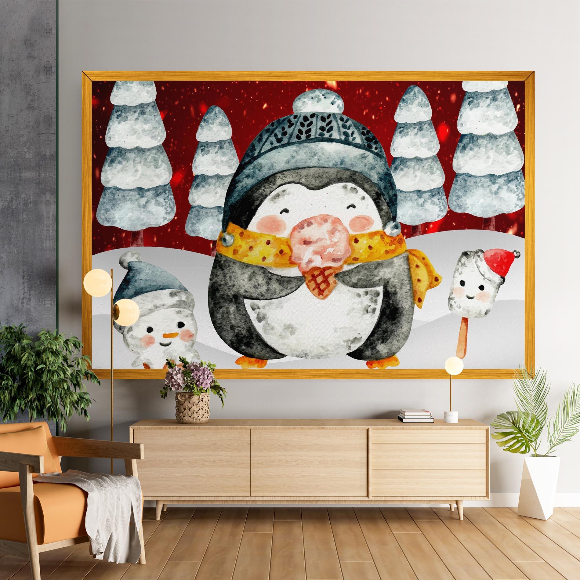 Tablou Canvas Yellow Pinguin mockup 9