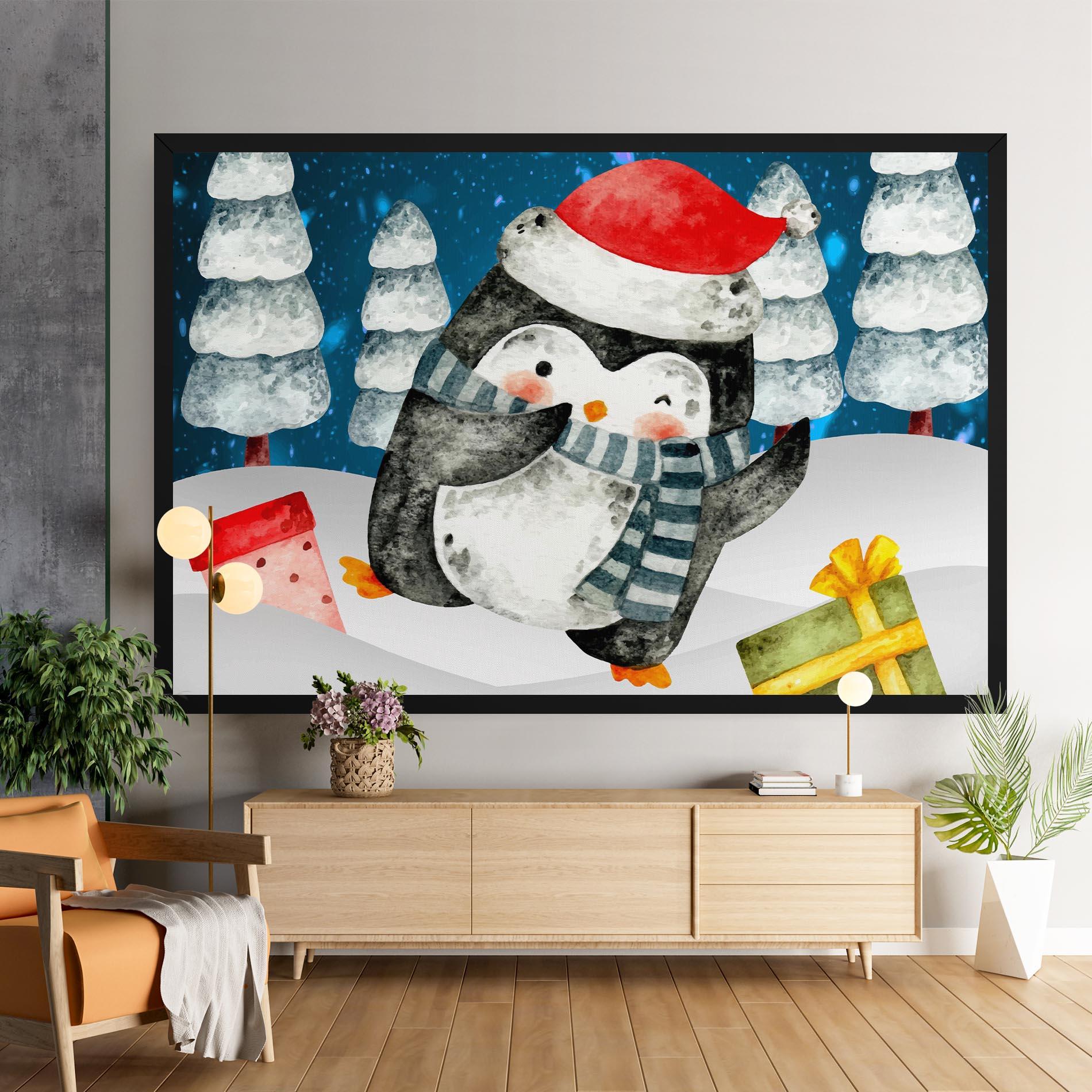 Tablou Canvas Blue Pinguin mockup 9