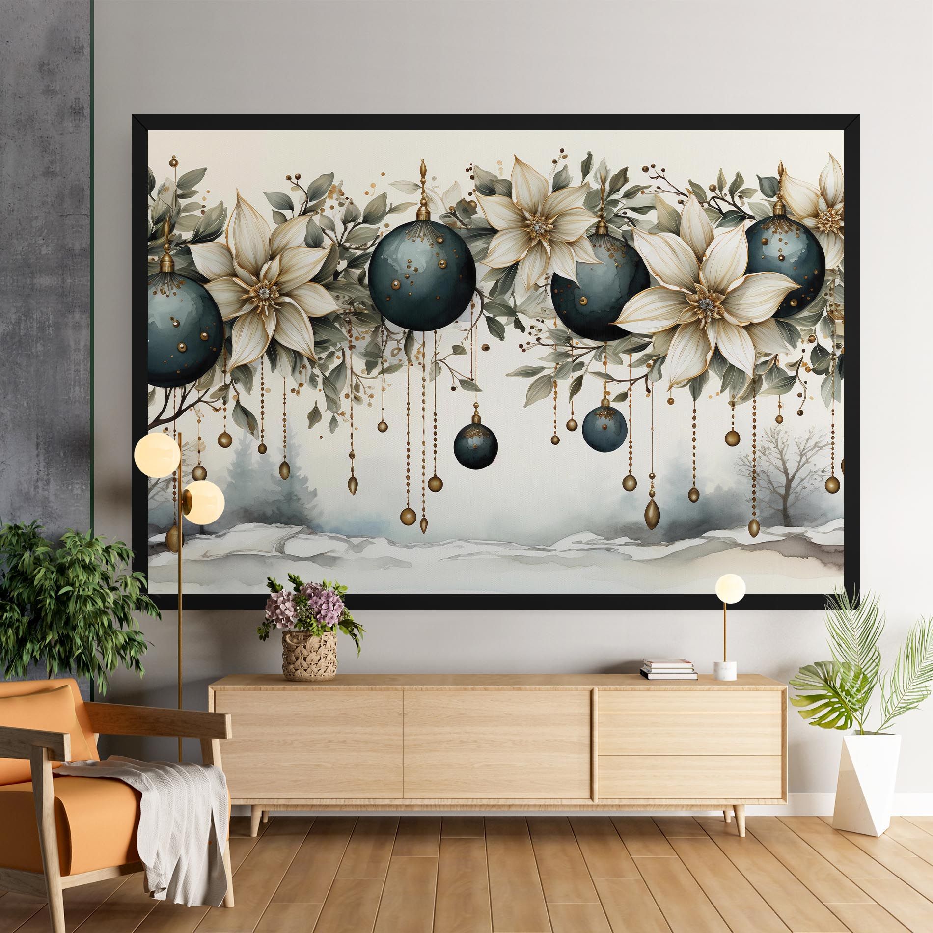 Christmas Flowers Art mockup 9