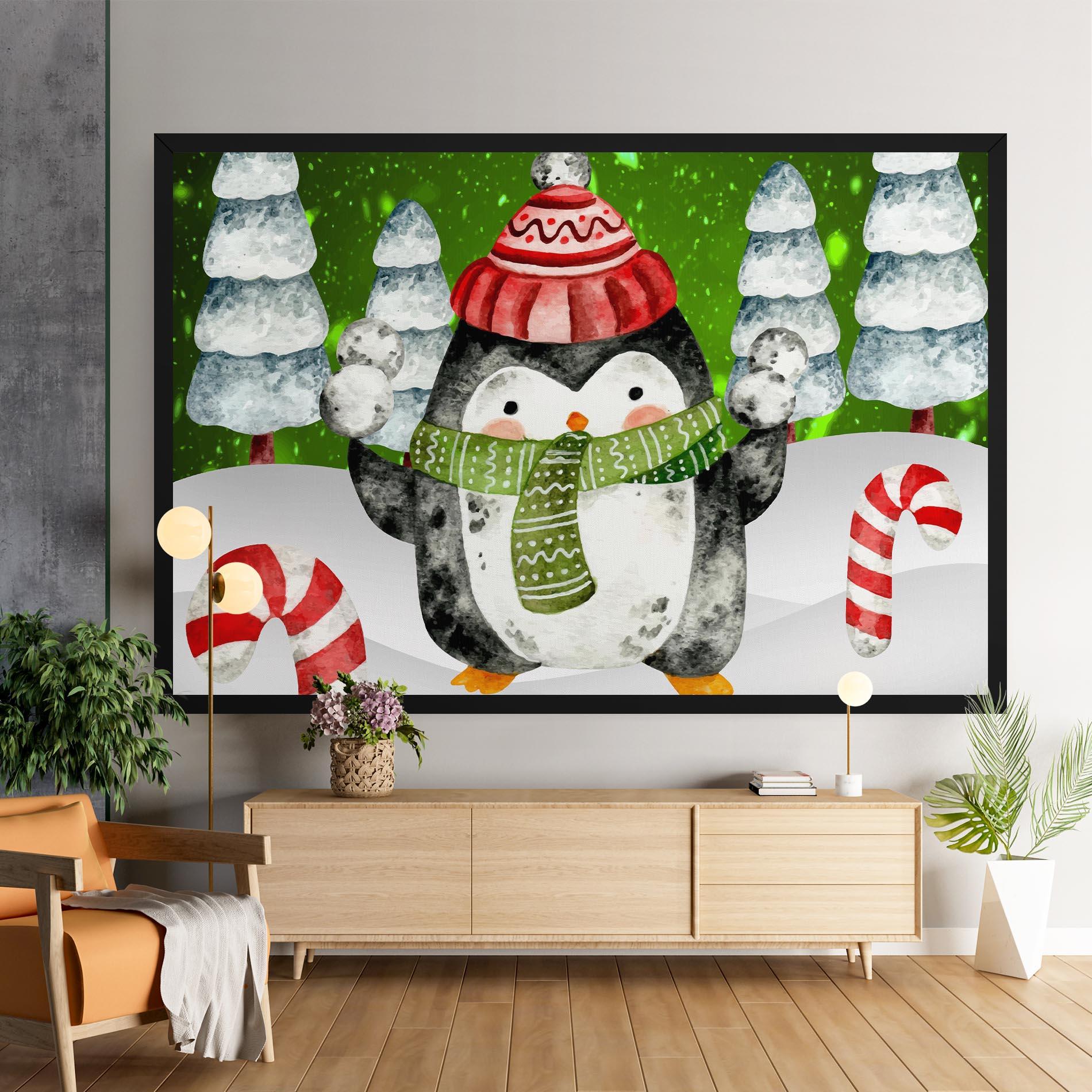 Tablou Canvas Green Pinguin mockup 9