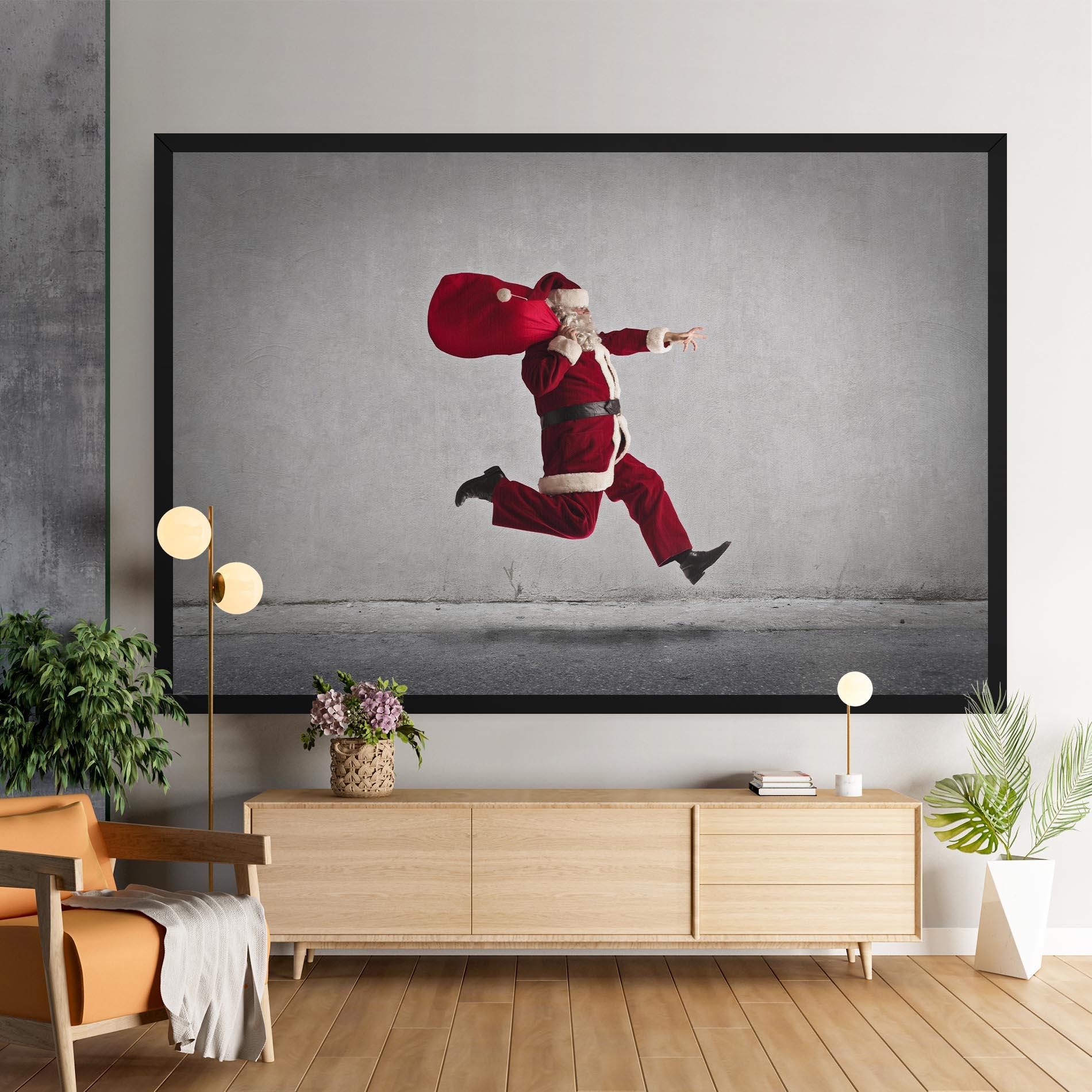 Tablou Canvas Santa Claus Jumping mockup 9