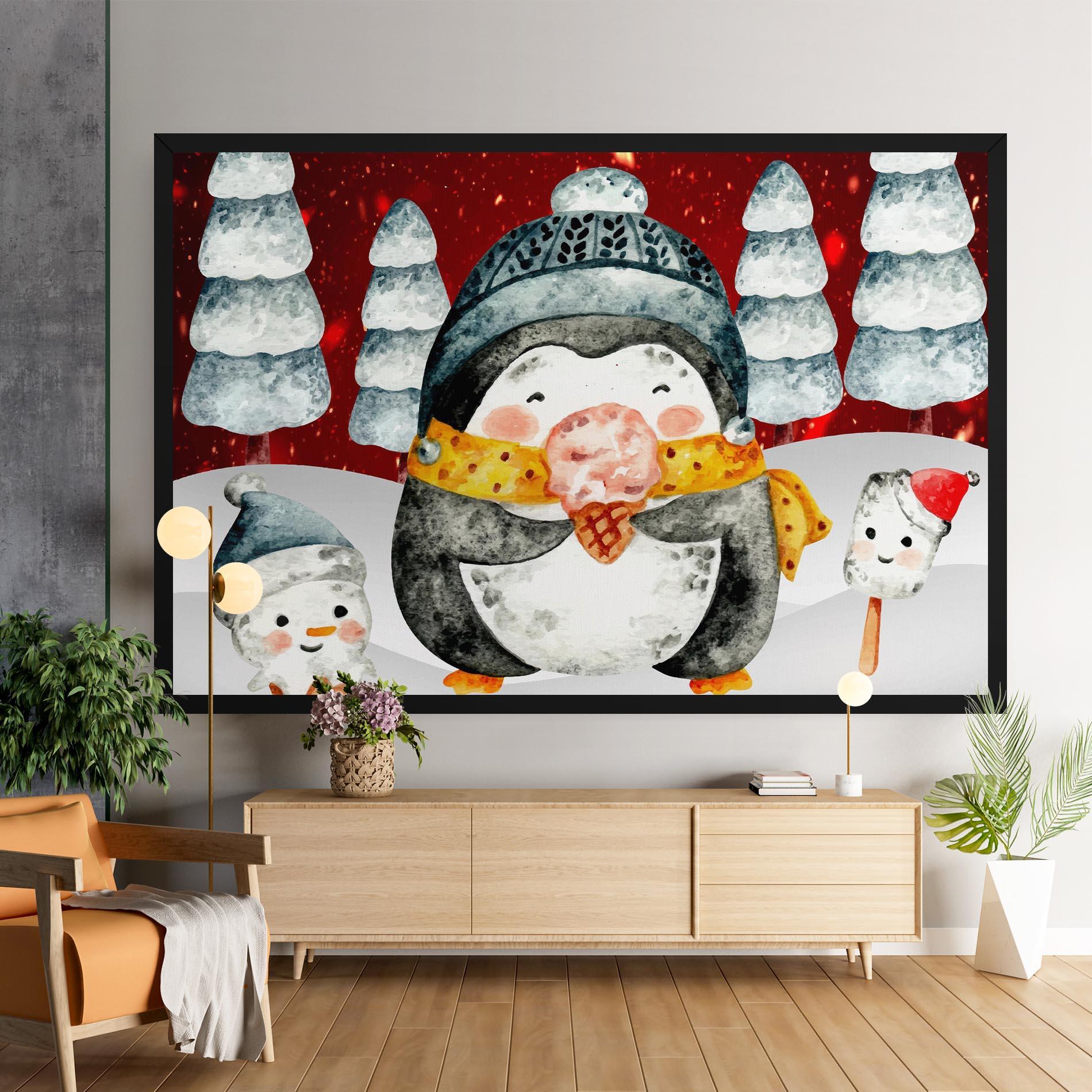 Tablou Canvas Yellow Pinguin mockup 9