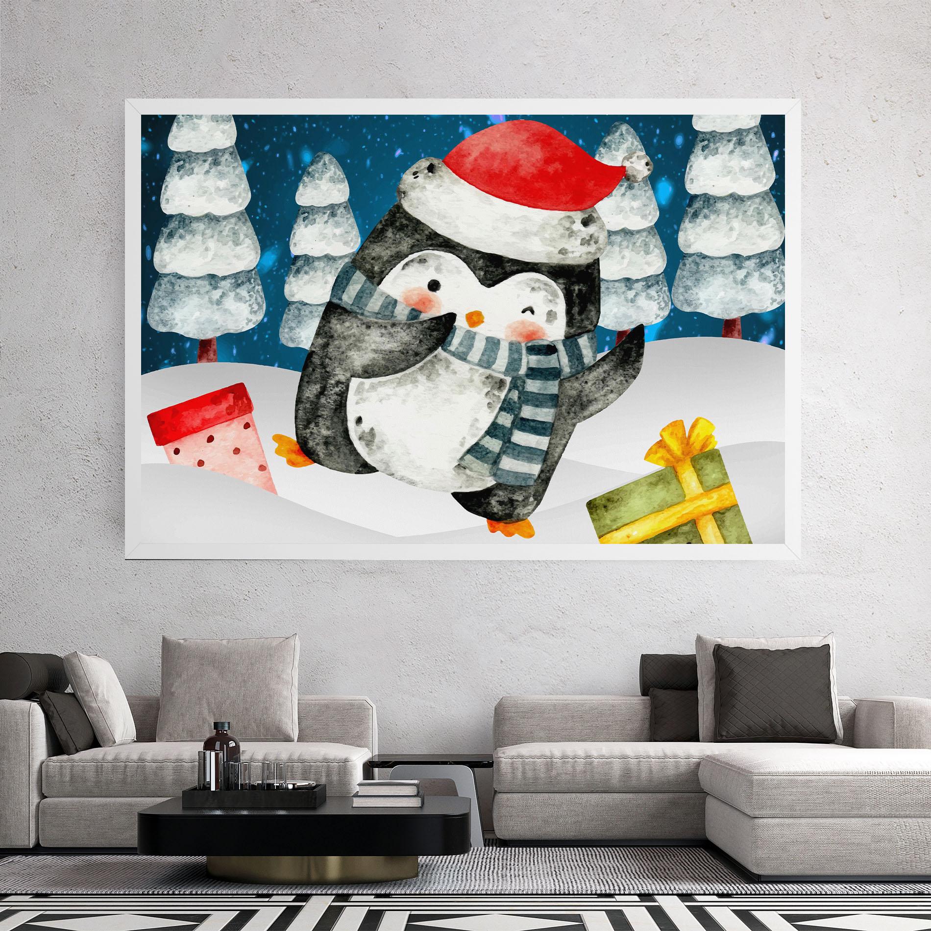 Tablou Canvas Blue Pinguin mockup 2