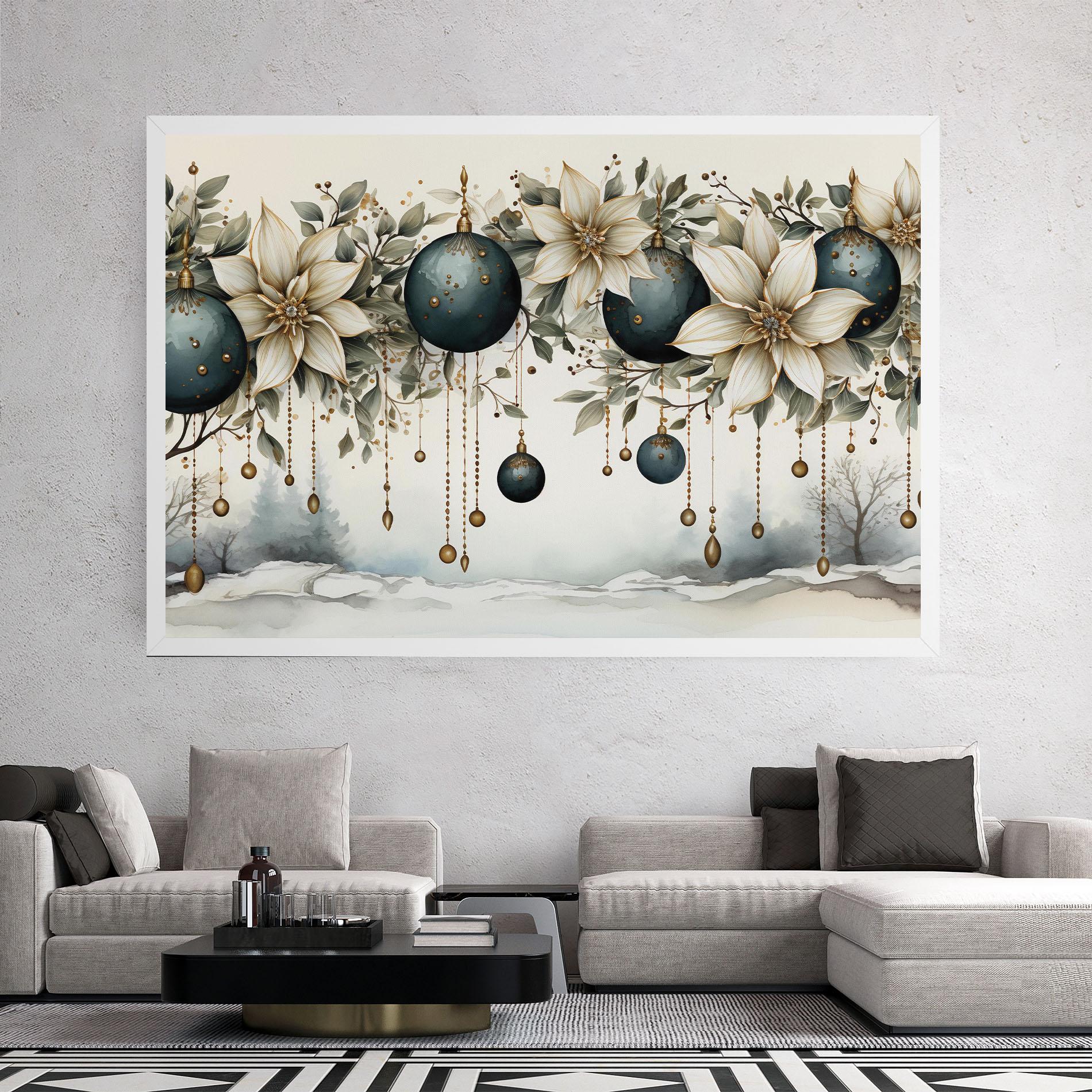 Tablou Canvas Christmas Flowers Art mockup 2