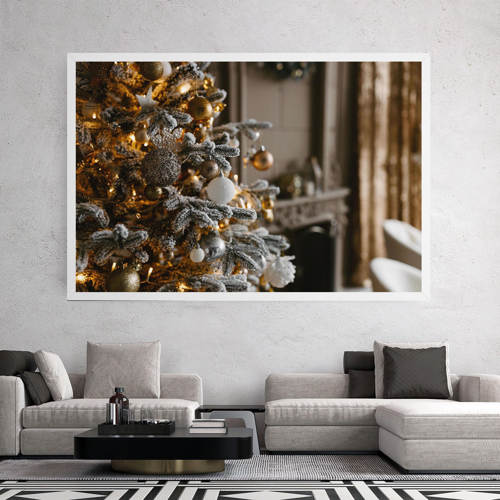 Tablou Canvas Gold Christmas Decorations mockup 2