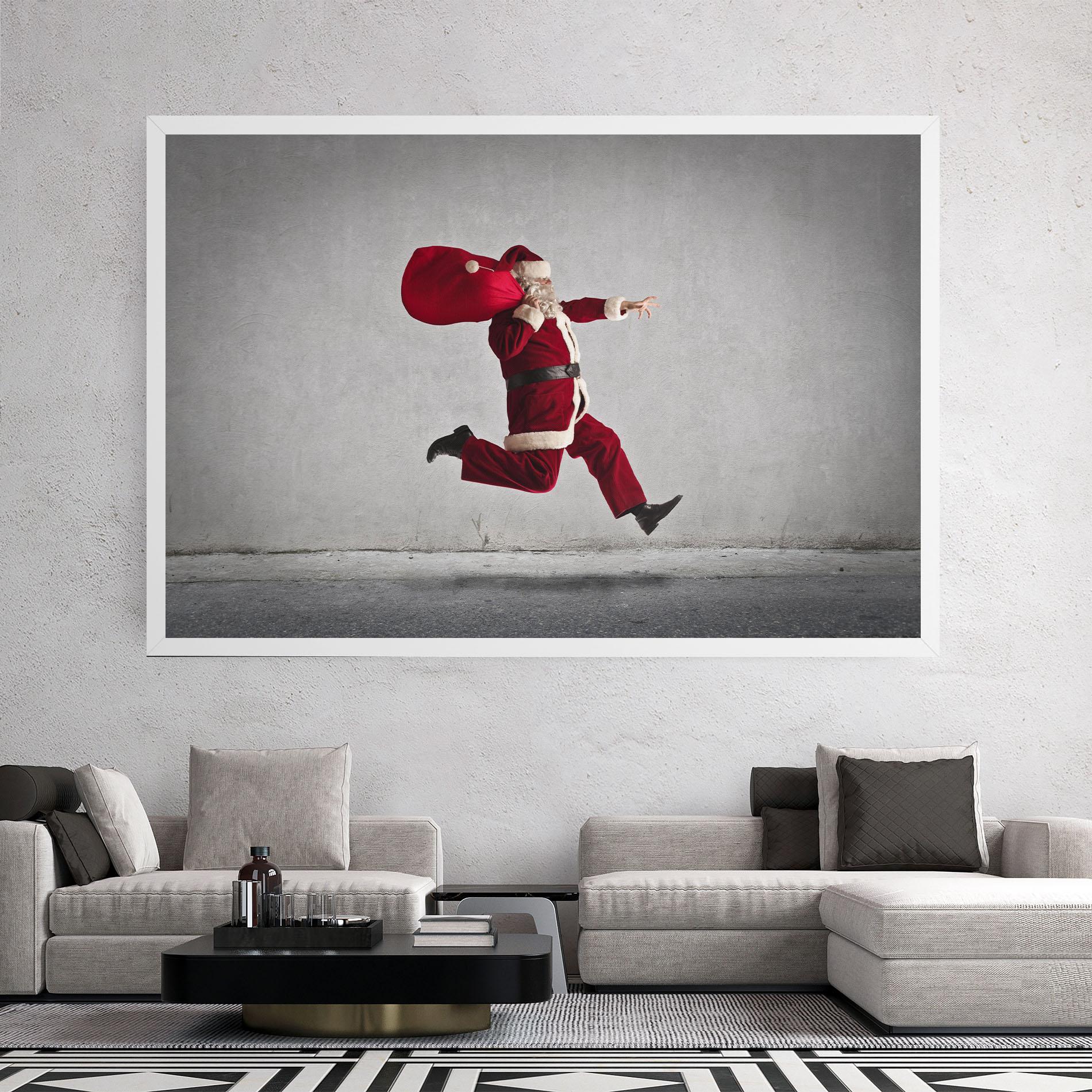 Tablou Canvas Santa Claus Jumping mockup 2