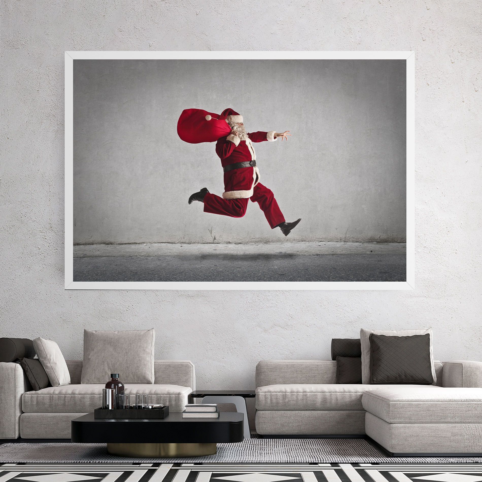 Santa Claus Jumping mockup 2