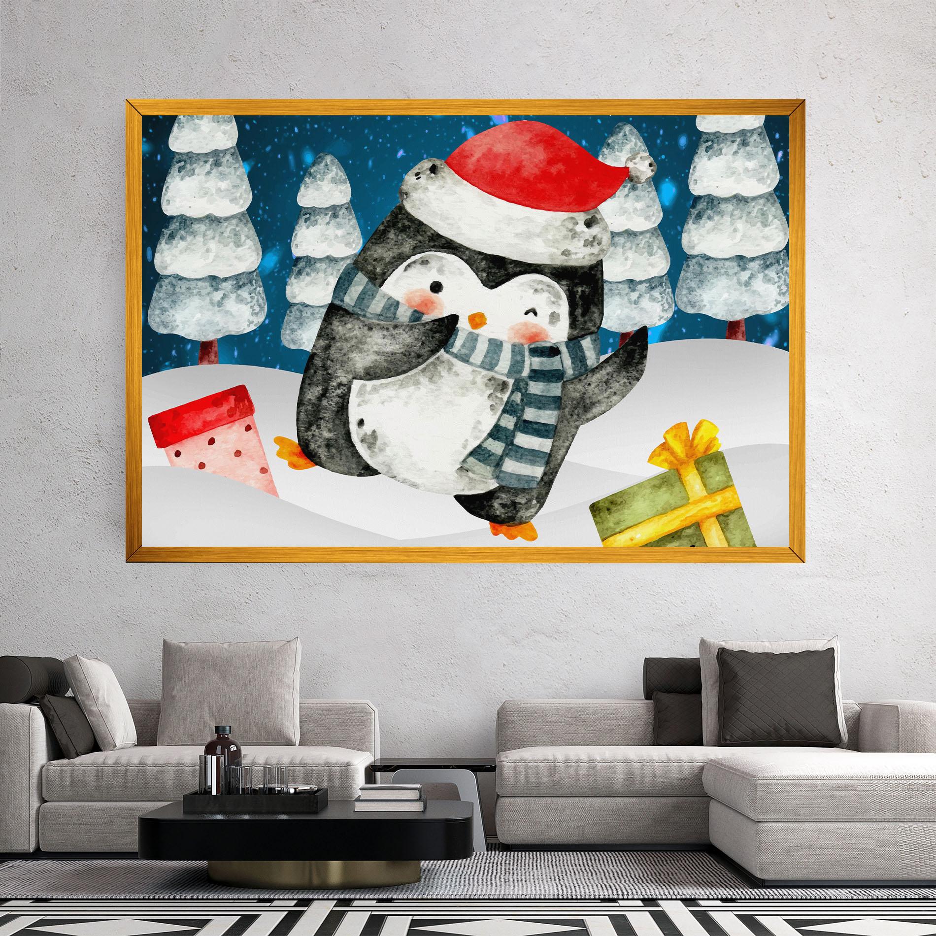 Tablou Canvas Blue Pinguin mockup 2