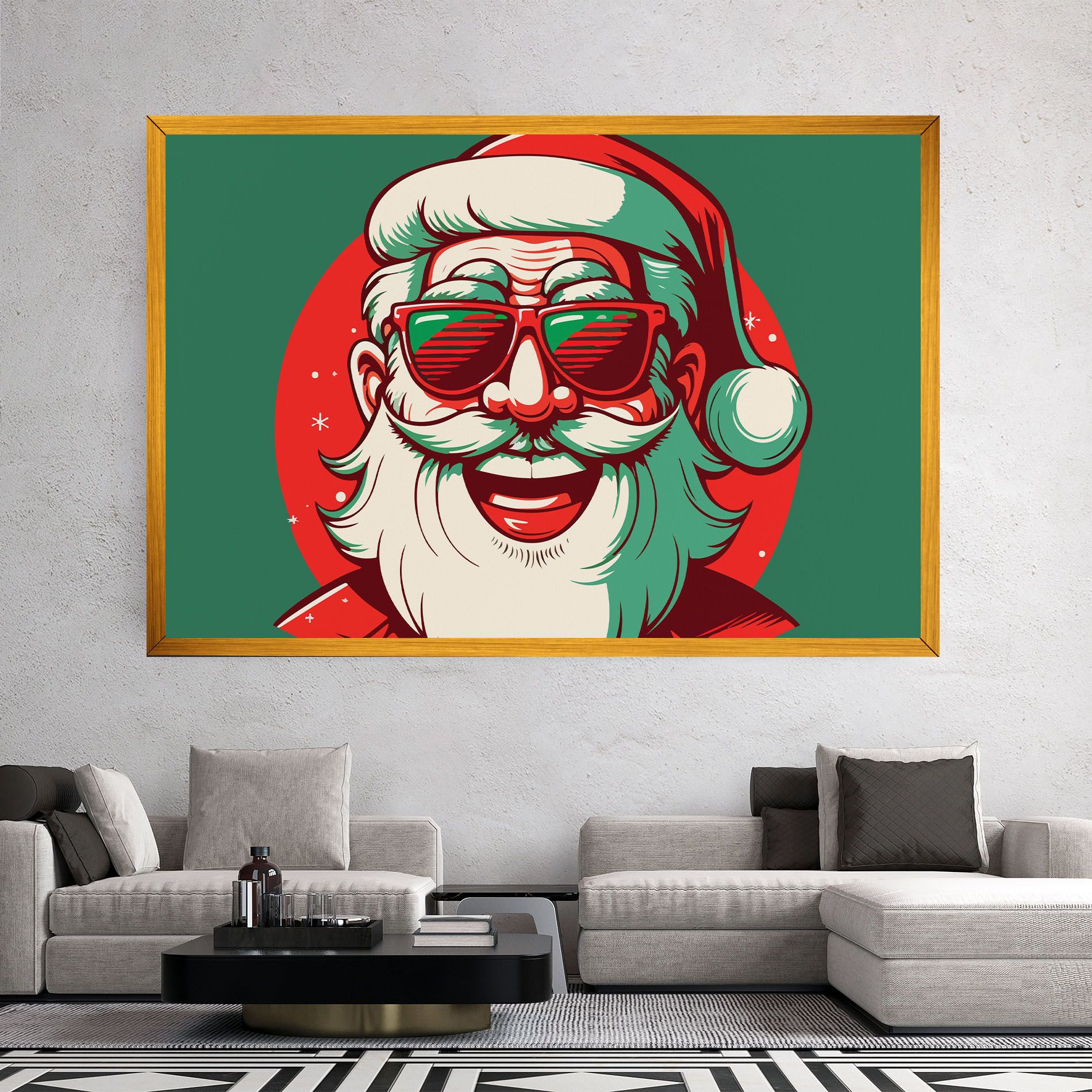Crazy Smile Santa mockup 2
