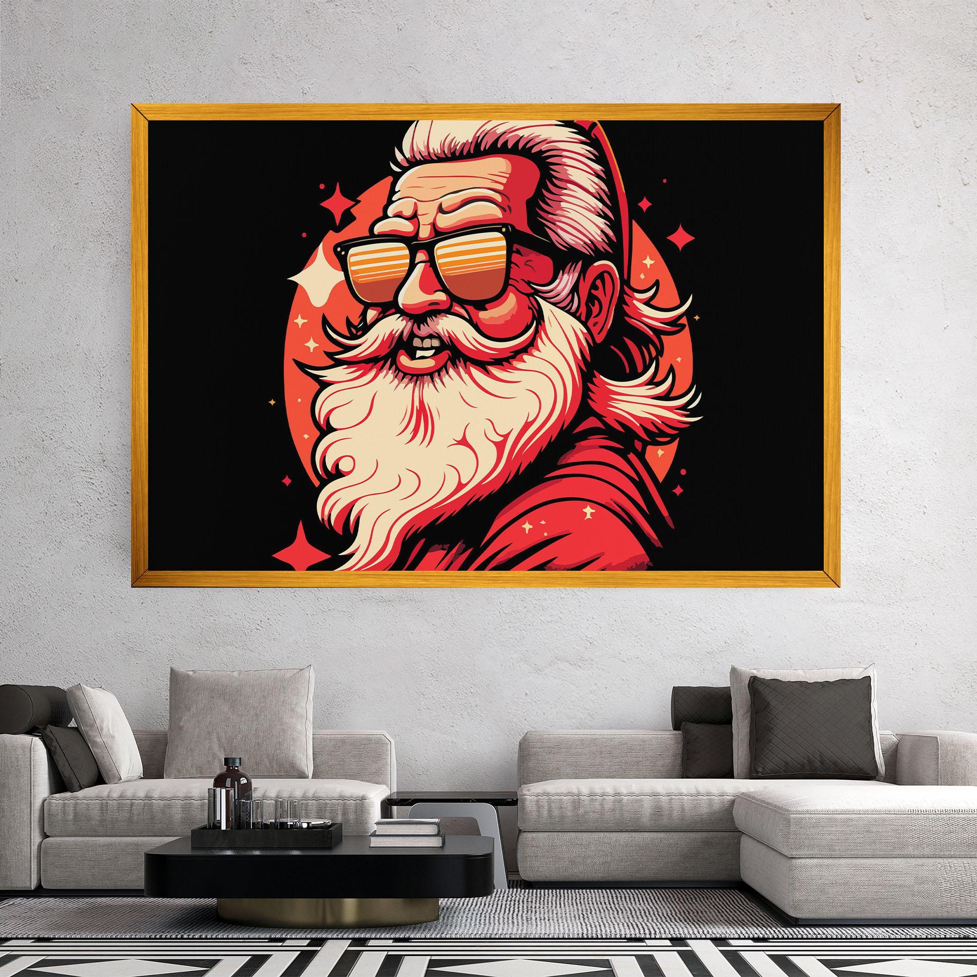 Tablou Canvas Glasses Santa mockup 2