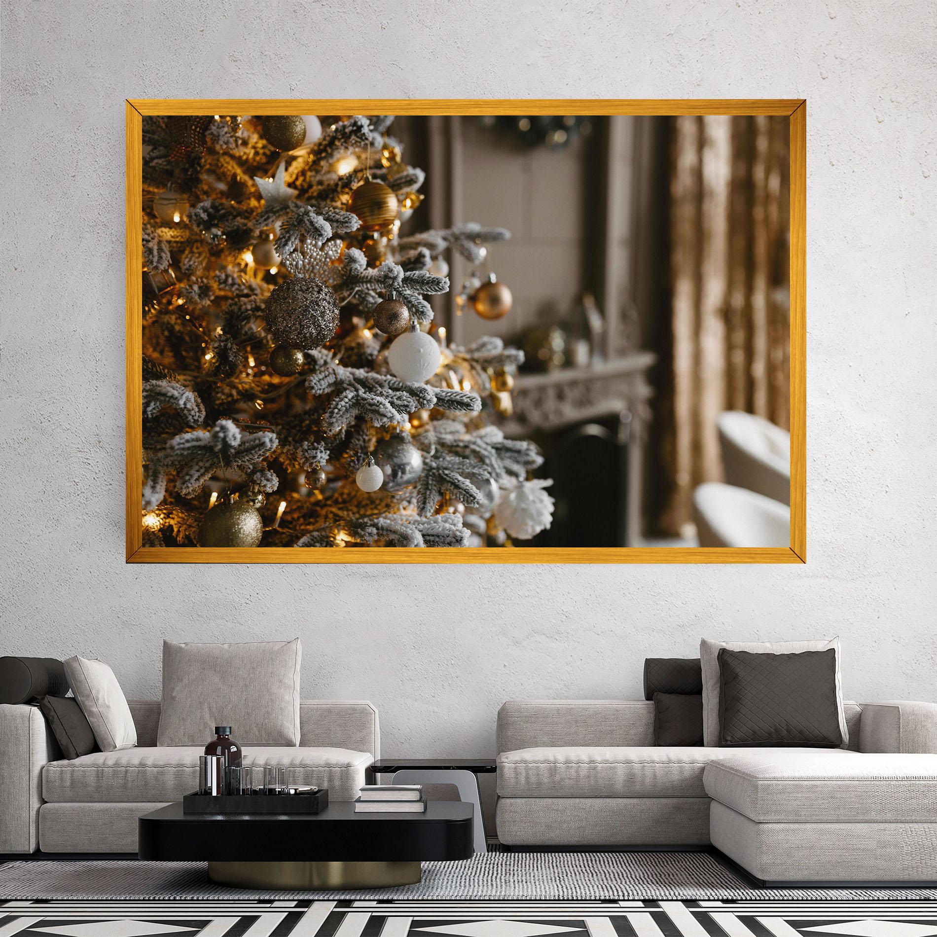 Tablou Canvas Gold Christmas Decorations mockup 2